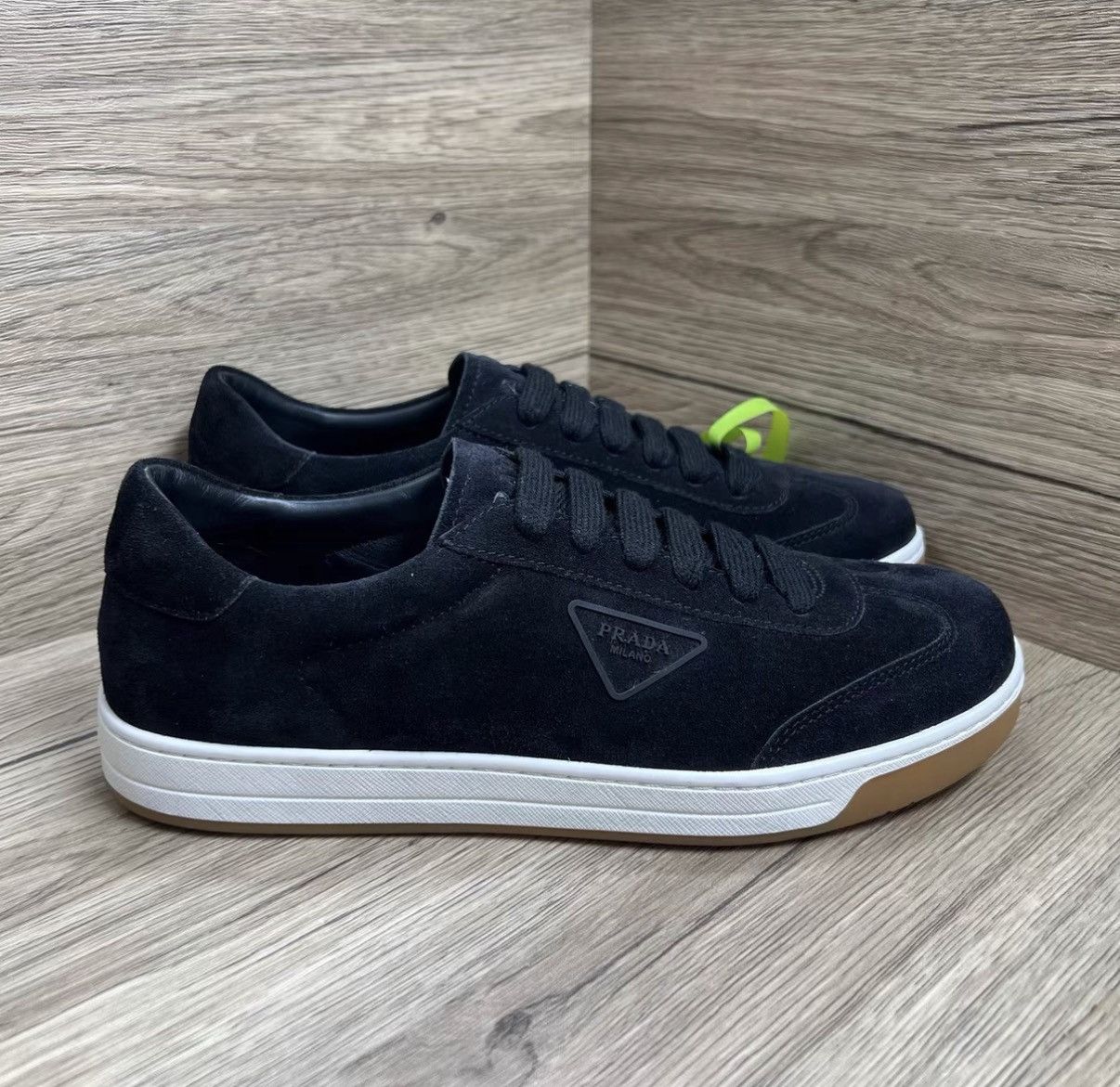 Prada Prada Black Triangle Logo Retro Sneakers J41 Size US 7 / EU 40 - 3 Thumbnail