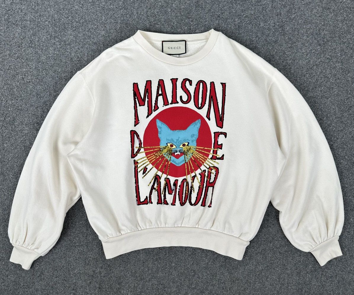 Gucci Gucci - F/W18 Maison De Lamour Cat - Sequins Cropped Sweater Size S / US 4 / IT 40 - 1 Thumbnail