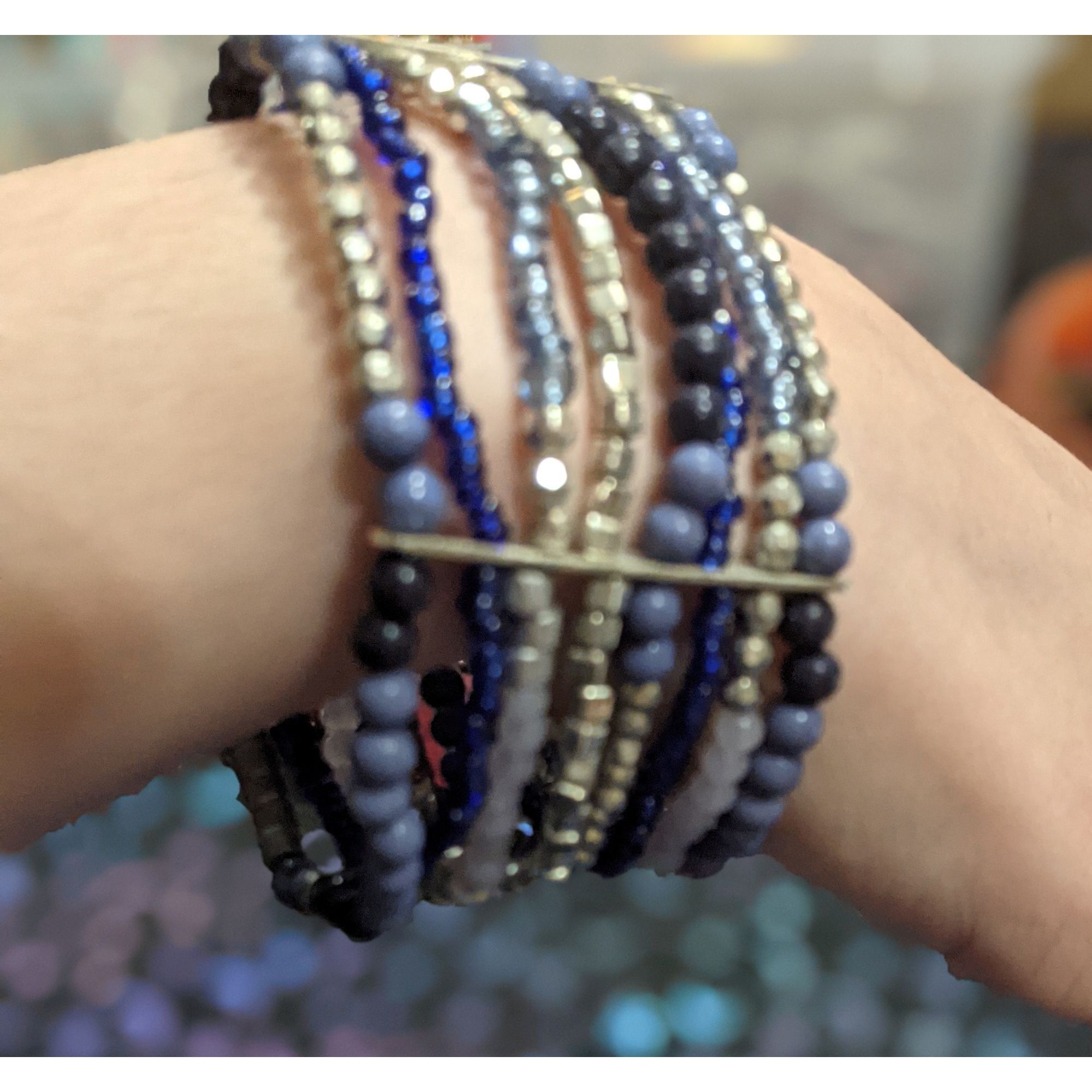 Other Blue And Silver Tone Multi Strand Bracelet Size ONE SIZE - 4 Thumbnail