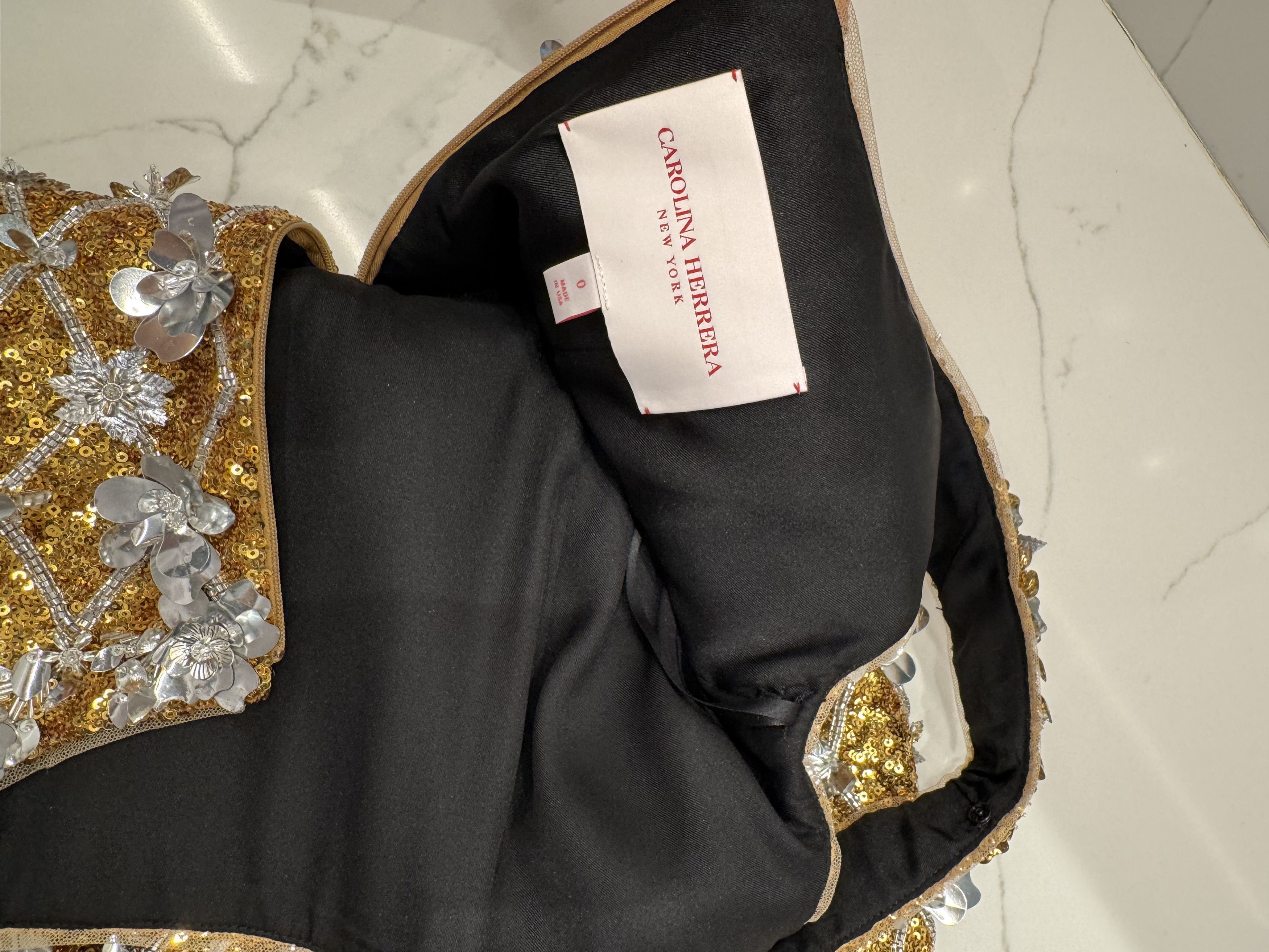 Carolina Herrera Sequin & Paillette Mini Dress Size XS / US 0-2 / IT 36-38 - 5 Thumbnail