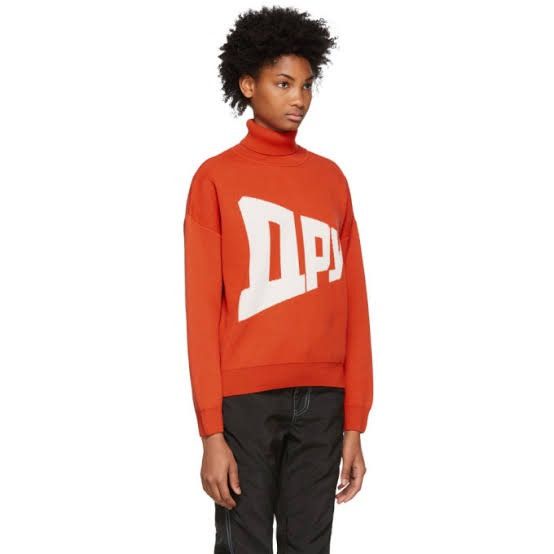 Gosha Rubchinskiy ГОША РУБЧИНСКИЙ Orange Logo Turtleneck Size S / US 4 / IT 40 - 1 Thumbnail
