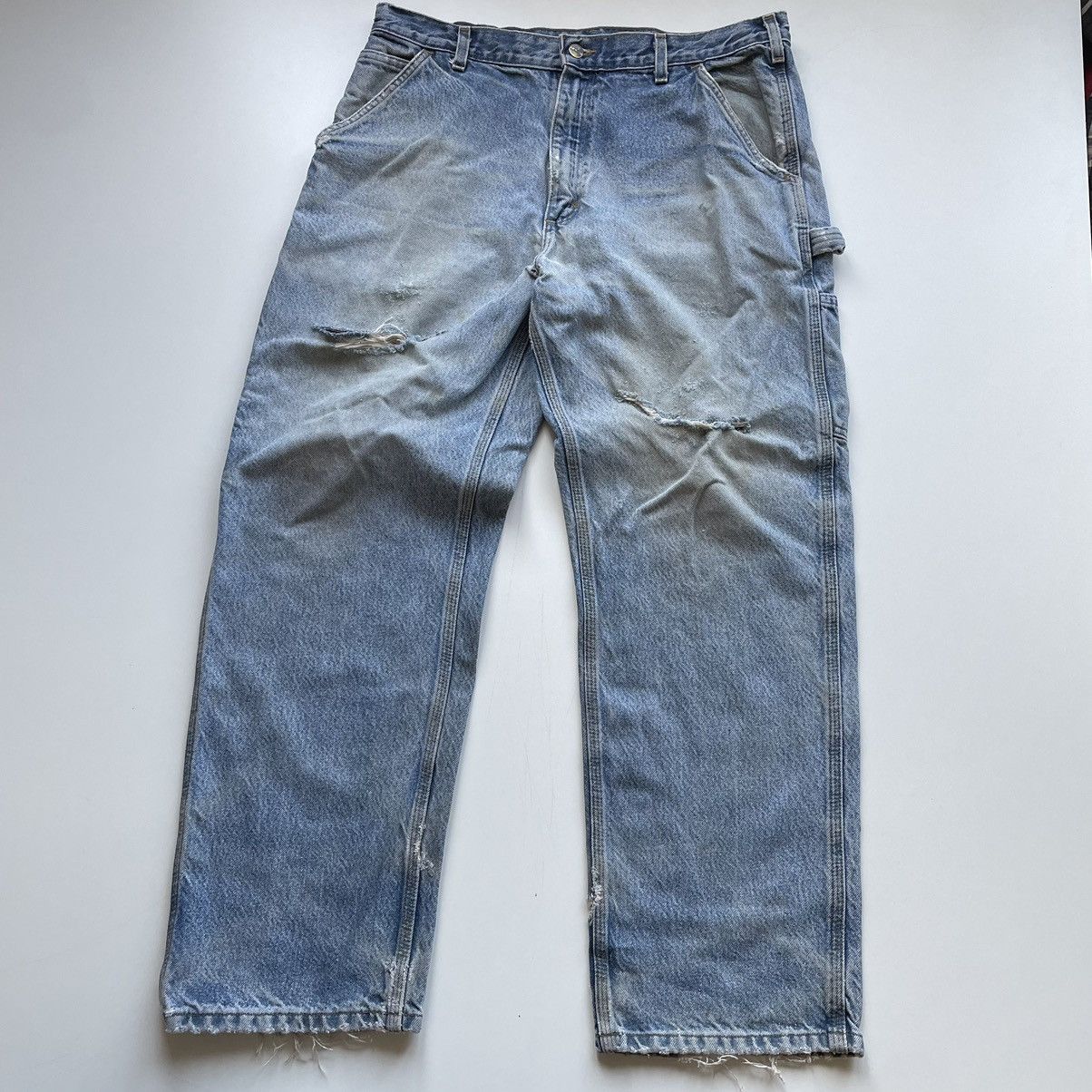 Carhartt × Vintage Vintage 90s Y2K Carhartt Distressed Denim Jeans 36x32 Rare Size US 36 / EU 52 - 1 Thumbnail