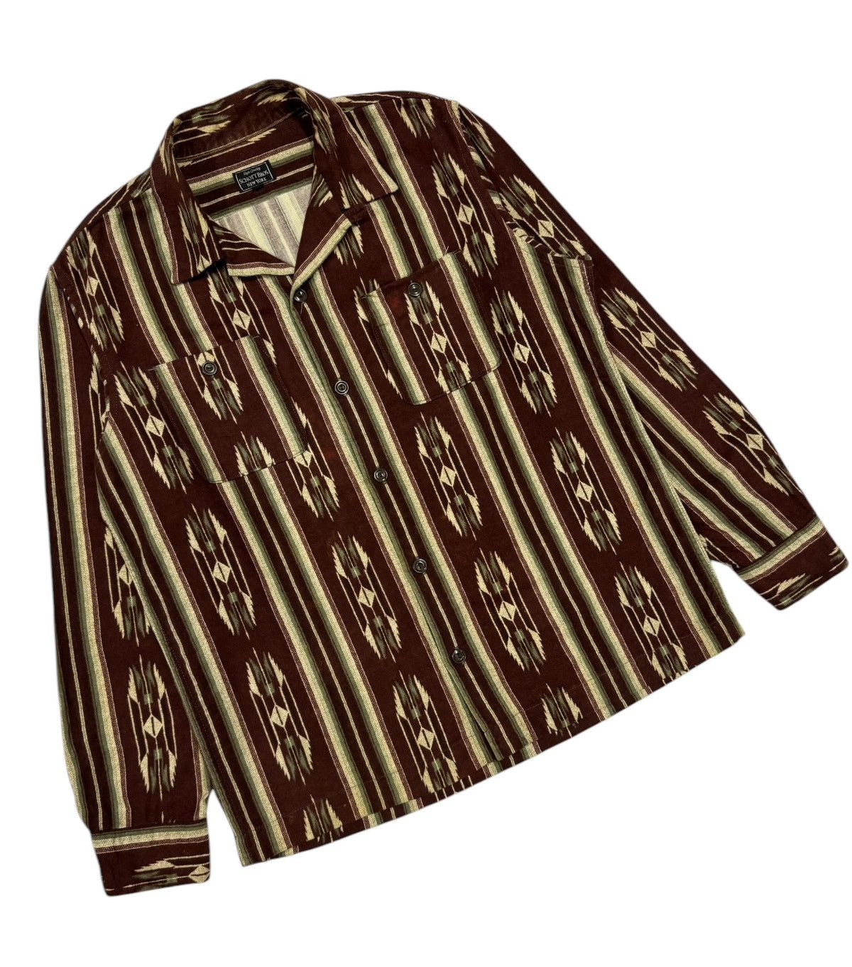 Schott Vtg🔥Schott Bros Nyc Native Navajo Camp Collar Shirt Size US M / EU 48-50 / 2 - 5 Thumbnail