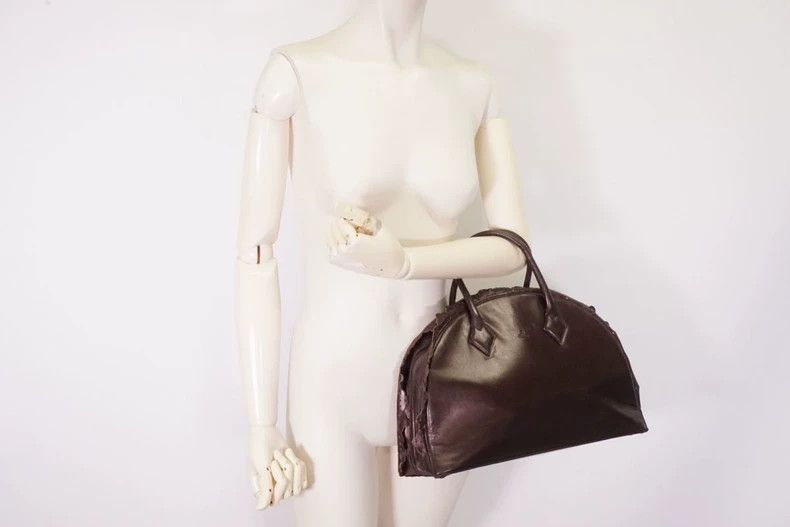 Vivienne Westwood Vivienne Westwood Brown half-circle lace-trimmed leather h Size ONE SIZE - 8 Thumbnail
