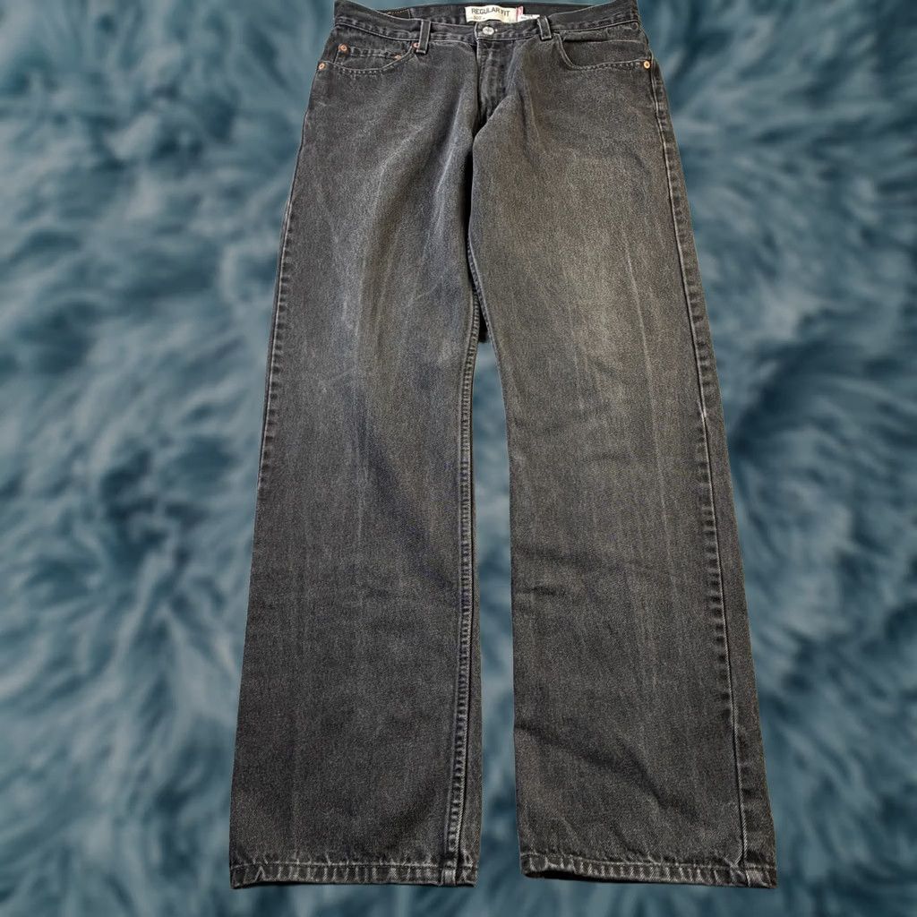 Levi's Levi's 505 Jeans Mens Straight Denim Pants 36x36 Black Casual Work Wear 5-Pocket Belt Loops Button Zip Regular Fit Medium Wash Solid Cotton Size US 36 / EU 52 - 1 Thumbnail