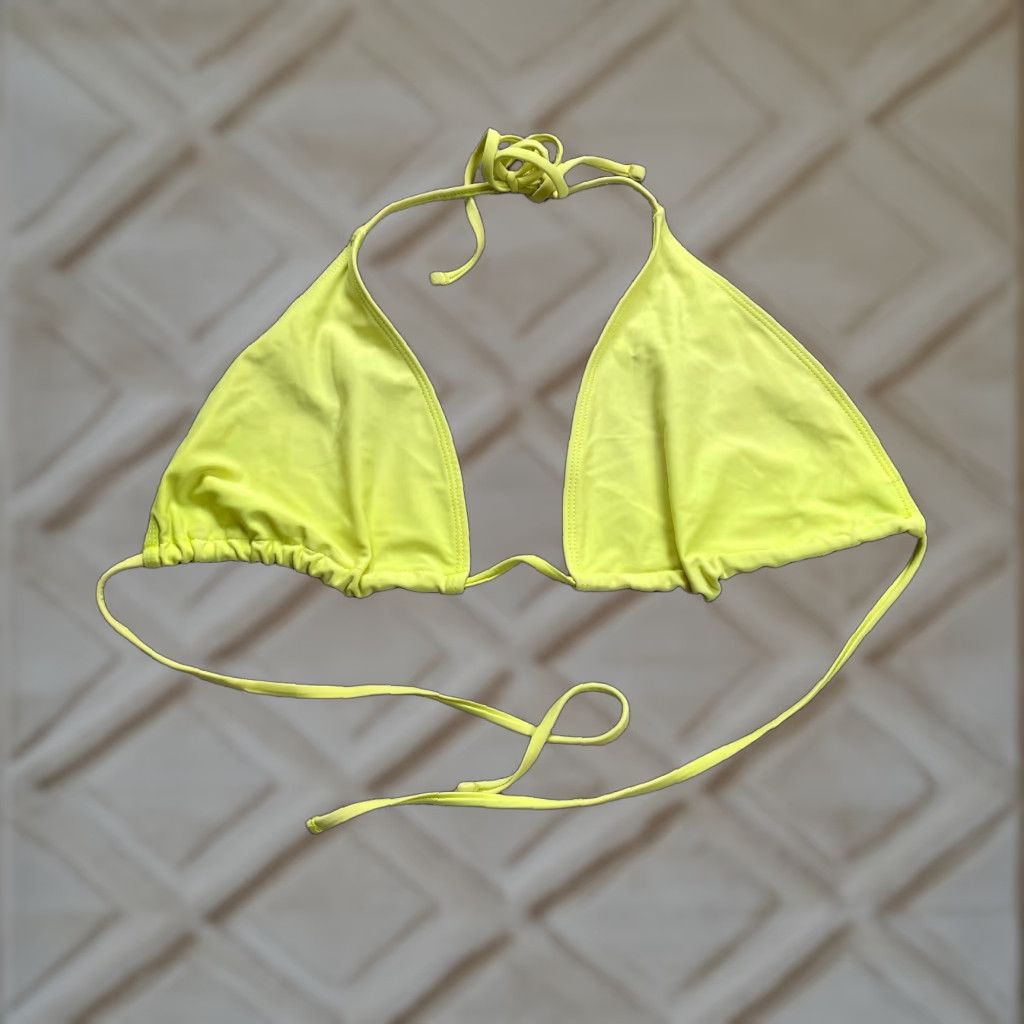 Triangl Unbranded Triangle Swimwear Bikini Top Women Large Yellow Spaghetti Beach Size L / US 10 / IT 46 - 1 Thumbnail