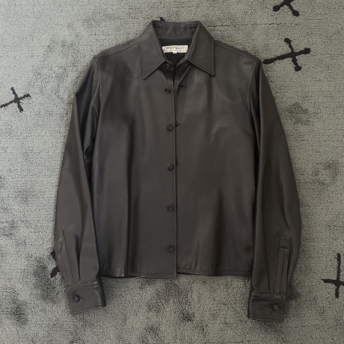 Pre-owned Hedi Slimane X Ysl Rive Gauche By Hedi Slimane Yves Saint Laurent Rive Gauche Aw99 Archive Leather Shirt In Brown