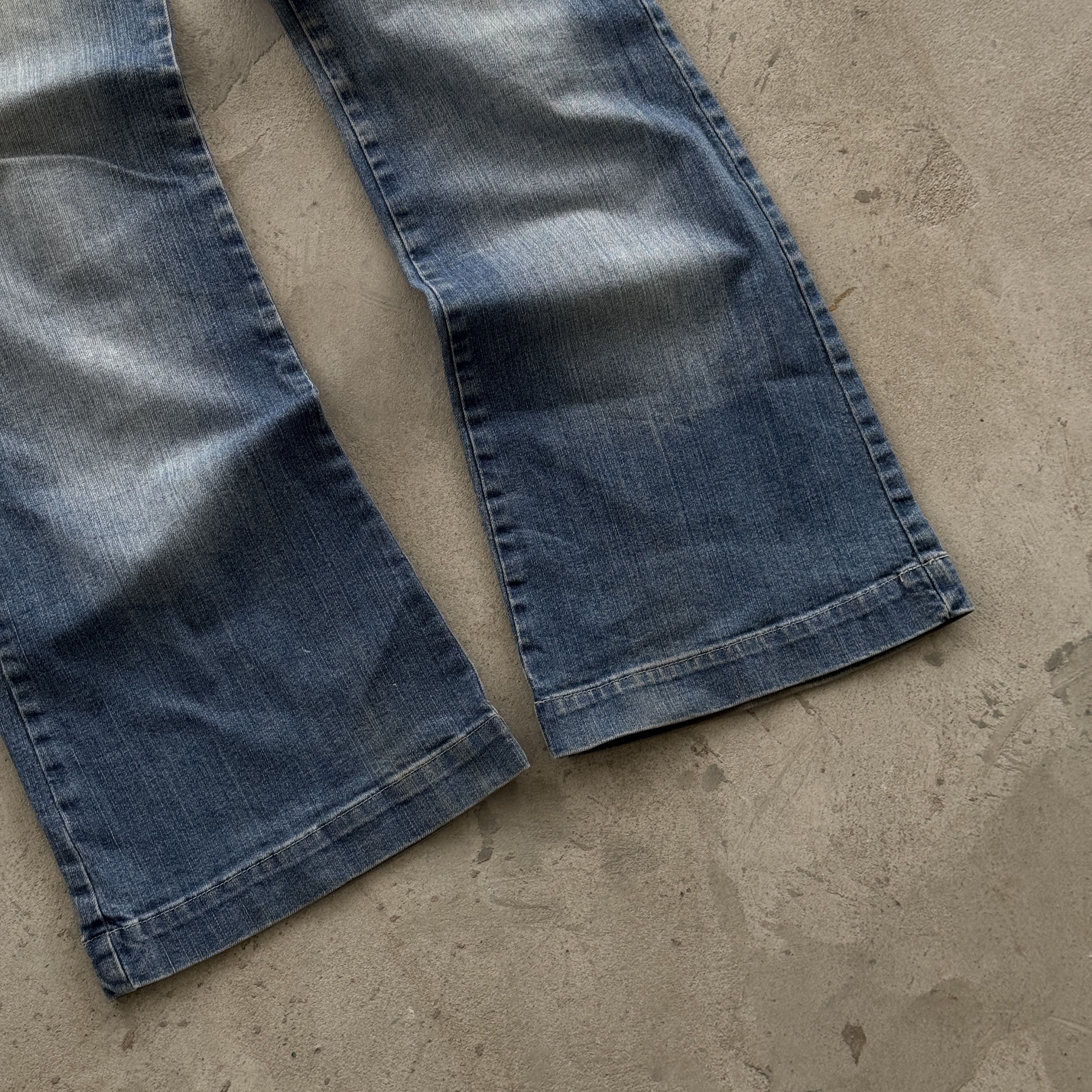 Prada Vintage Prada Womens Flare Blue Denim Jeans Pants Size 30" / US 8 / IT 44 - 8 Thumbnail