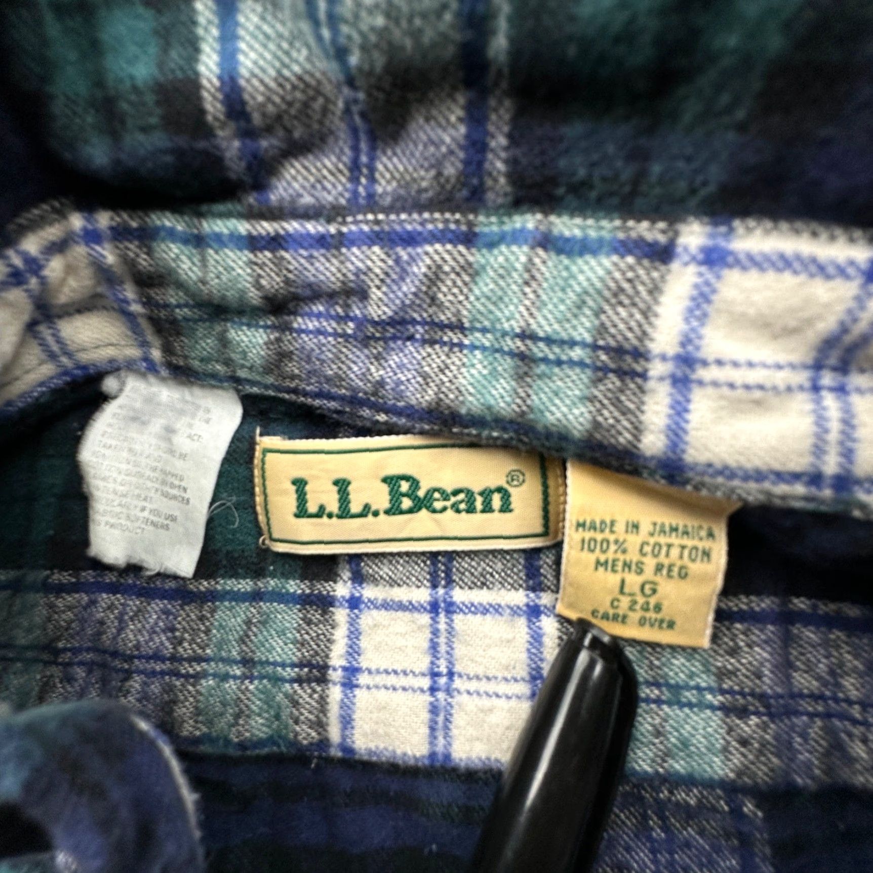 Vintage VINTAGE LL Bean Green Plaid Flannel Button Up Large Long Sleeve Button Down Shirt Mens Size US L / EU 52-54 / 3 - 3 Thumbnail