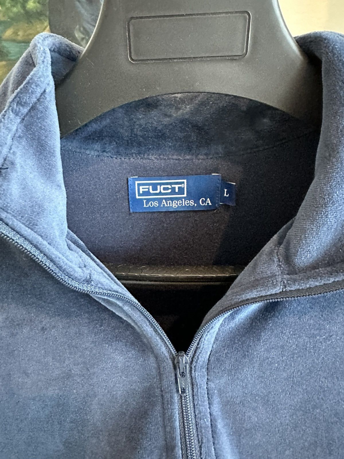 FUCT FUCT VELOUR QUARTER ZIP SWEATER NAVY Size US L / EU 52-54 / 3 - 4 Thumbnail