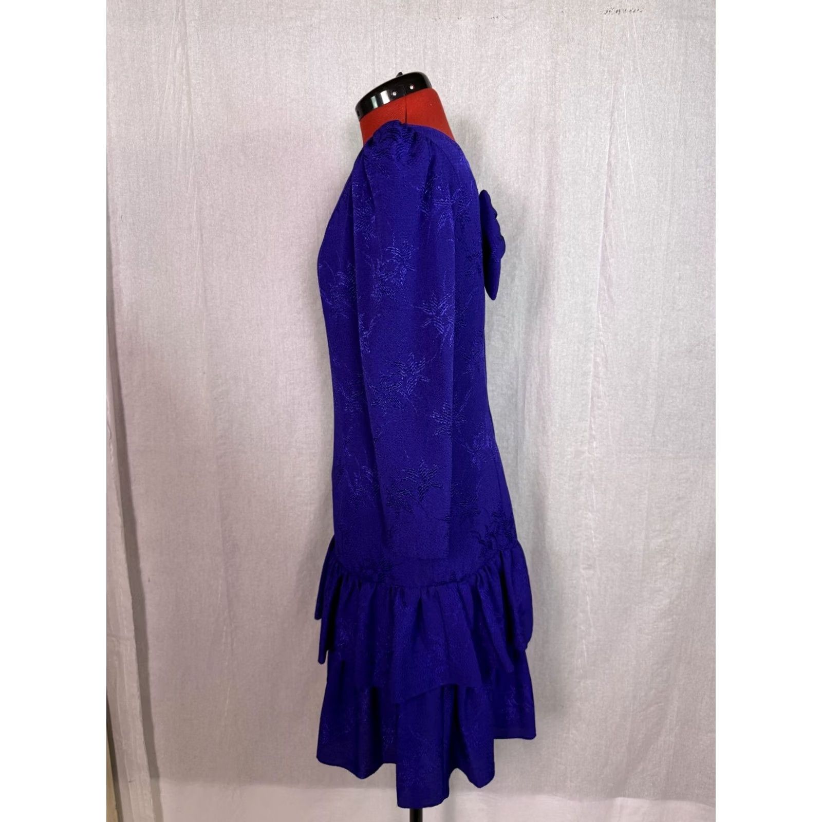 Vintage VINTAGE Patra Purple Floral Midi Dress Size 6 Womens Formal Size M / US 6-8 / IT 42-44 - 4 Thumbnail