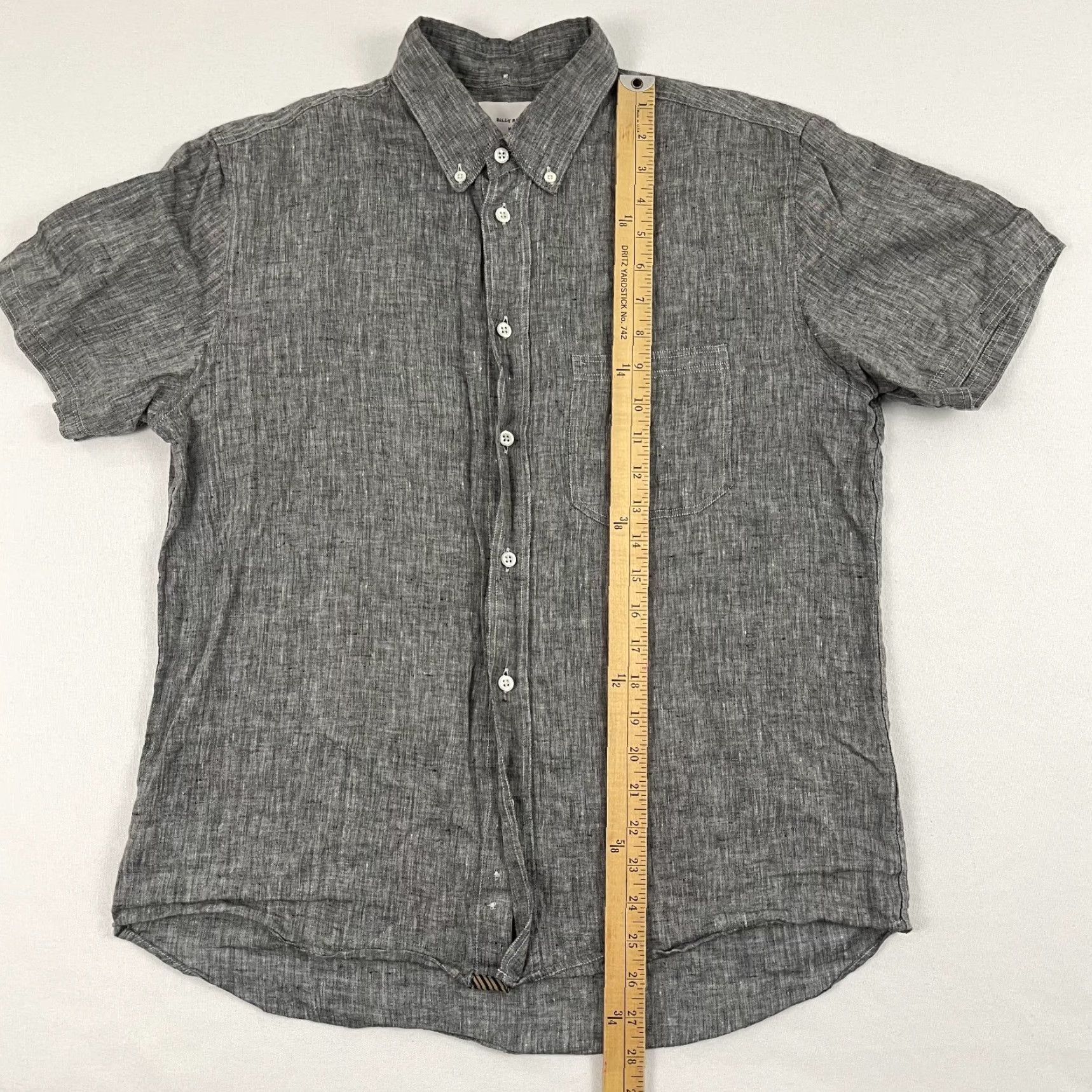 Billy Reid Billy Reid Shirt Mens Medium Standard Fit 100% Linen Button Down Gray Preppy S/S Size US M / EU 48-50 / 2 - 4 Thumbnail