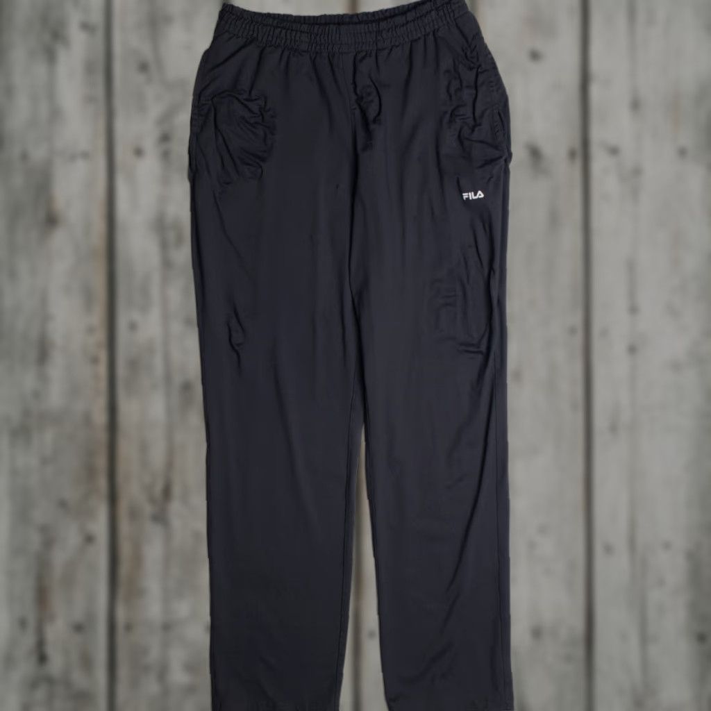 Fila VINTAGE FILA Track Pants Black Medium Nylon Spandex Regular Waist 27” Inseam 30.5” Ragstock Size US 31 - 1 Thumbnail