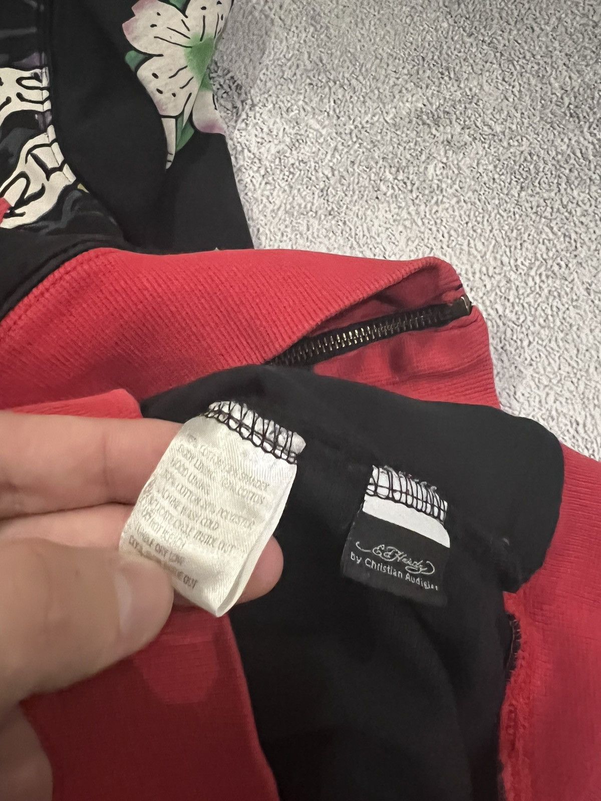 Christian Audigier × Ed Hardy × Vintage Vintage Y2k Ed Hardy Skull ☠️ All Over Print Zip Hoodie 00’s Size S / US 4 / IT 40 - 15 Thumbnail