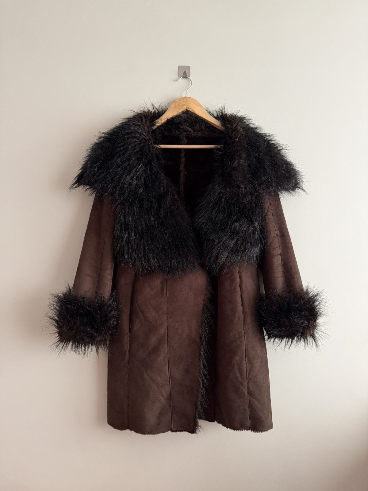 Vintage Vintage 00’s Penny Lane Faux Fur Trim Jacket Fur Trim Jacket Size M / US 6-8 / IT 42-44 - 1 Thumbnail