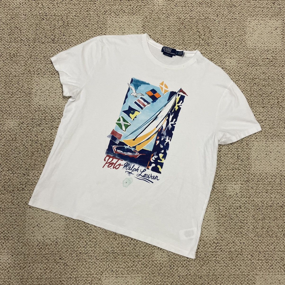 Designer × Polo Ralph Lauren Polo Ralph Lauren Classic Fit Sailboat Graphic T Shirt Size US L / EU 52-54 / 3 - 2 Thumbnail
