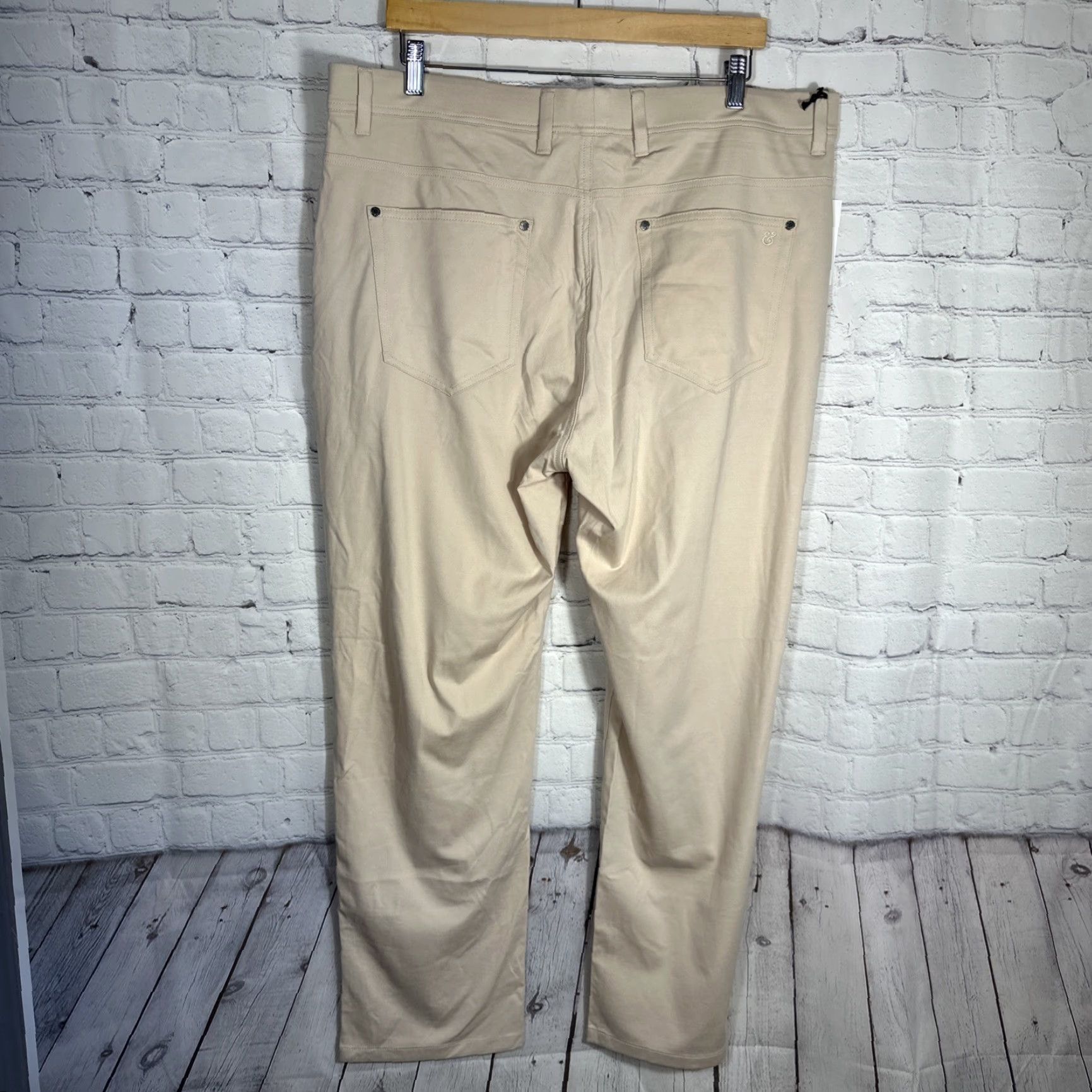 CO Collars & Co CEO Tech Pull On Pants Men Stone 40x30 Chino Stretch Flat Front Wrangler: No, disregard. Size US 40 / EU 56 - 7 Thumbnail