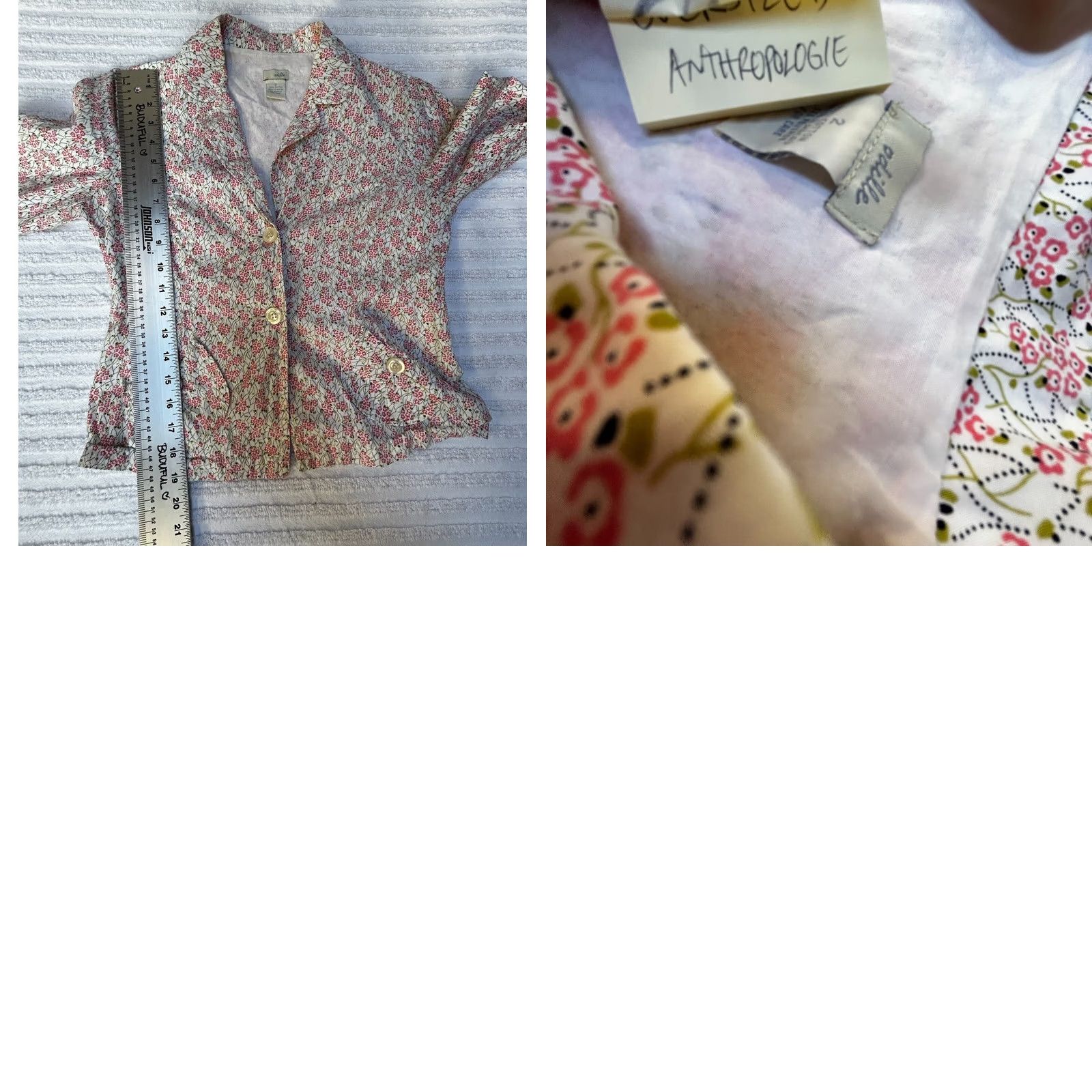Anthropologie Odille Blazer Women's Two-Button Floral Pink Multicolor Size 2 Jacket Size XS / US 0-2 / IT 36-38 - 8 Thumbnail