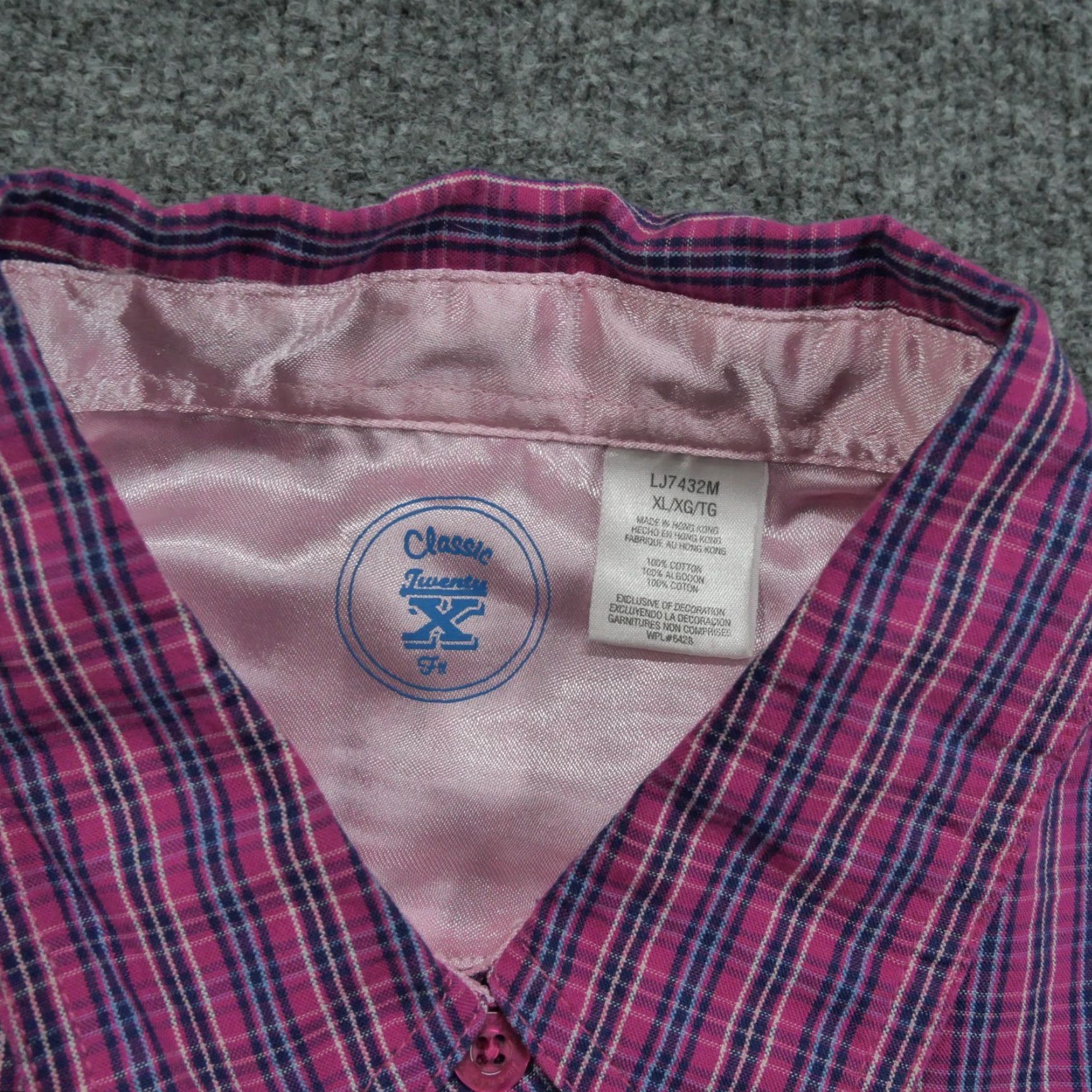 Wrangler VINTAGE Wrangler 20X Shirt Womens XL Pink Plaid Button Up Western Country Y2K Size XL / US 12-14 / IT 48-50 - 5 Thumbnail