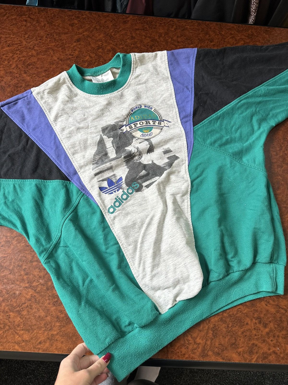 Adidas × Vintage 90s BOXY SWEATSHIRT ADIDAS BAGGY RUN TOUR OLYMPIC Size US L / EU 52-54 / 3 - 2 Thumbnail