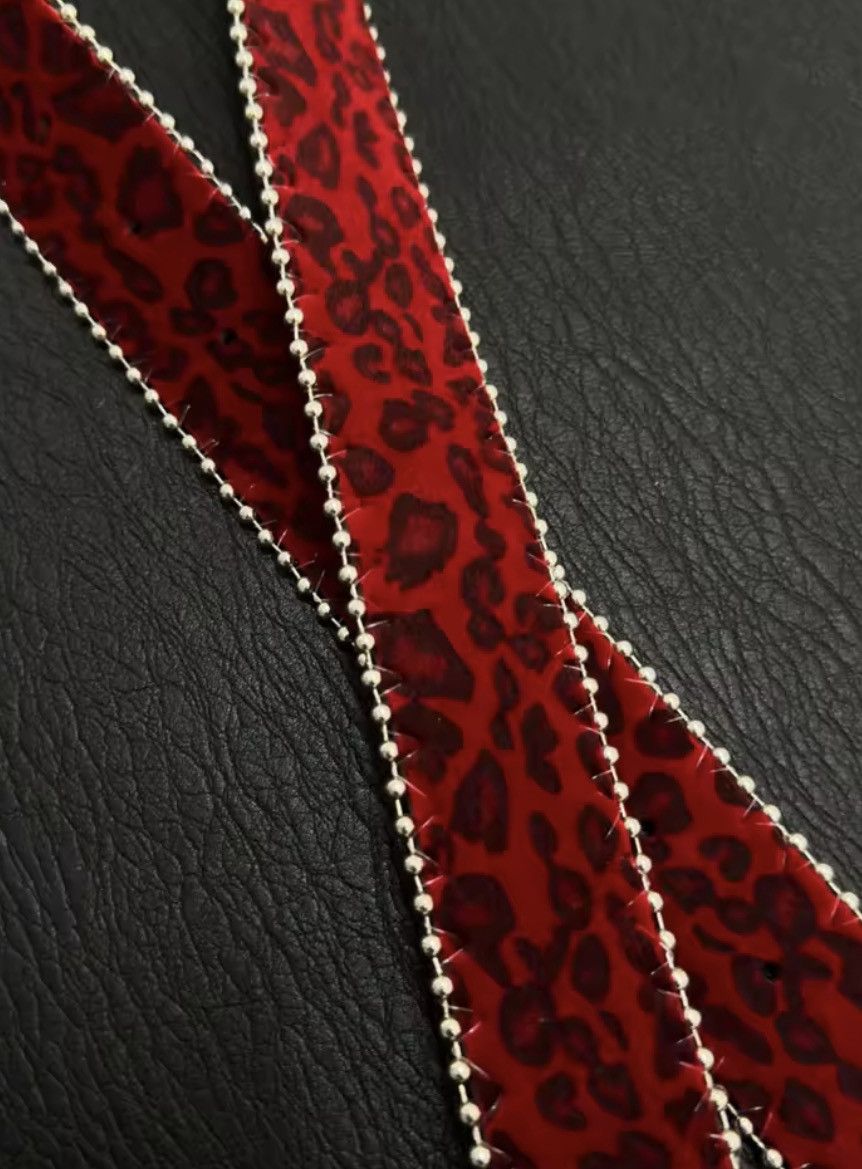 Japanese Brand Red Leopard Print Buckle Velvet Unisex Belt Size ONE SIZE - 5 Thumbnail