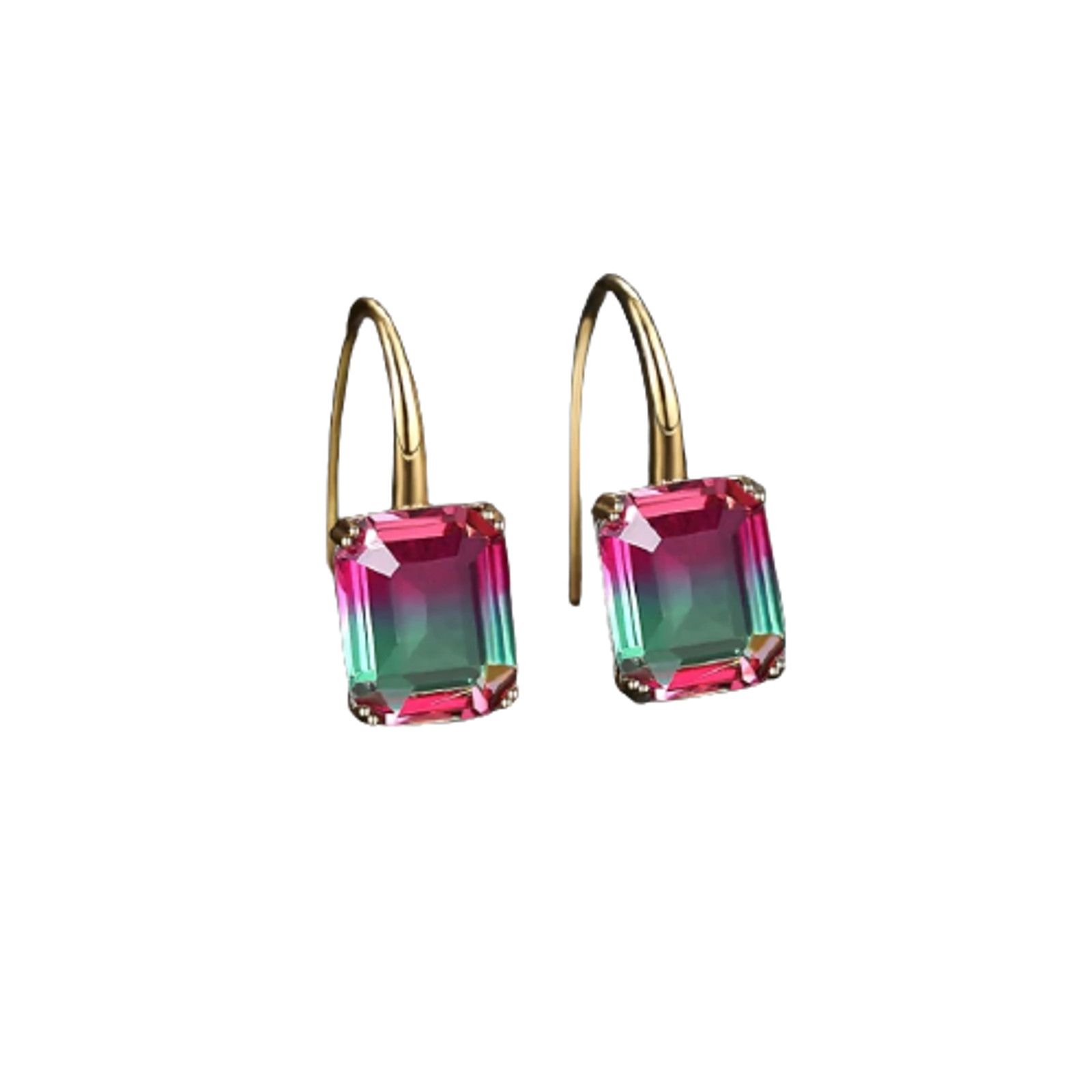 Diamond Earrings x Jewelry Amanda Dual-Toned Jewel Dainty Earrings in Gold, Women's