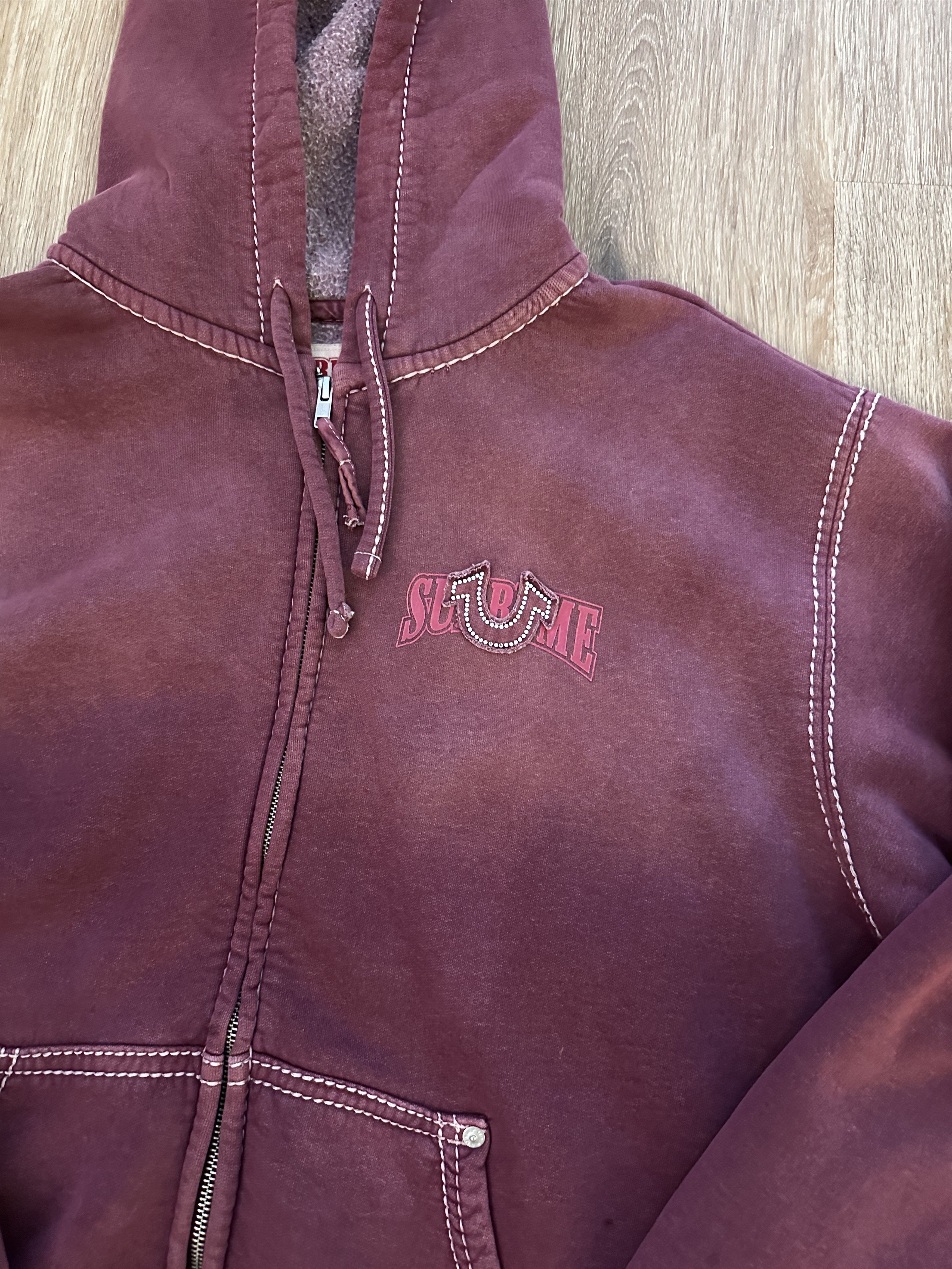 Supreme × True Religion Supreme x True Religion Zip Up Hooded Sweatshirt 'Eggplant' Size US L / EU 52-54 / 3 - 2 Thumbnail