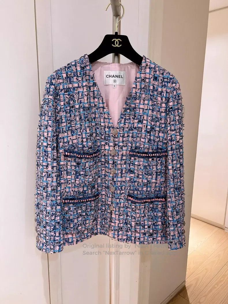 Chanel Chanel Pink and blue mosaic jacket Size XS / US 0-2 / IT 36-38 - 1 Thumbnail