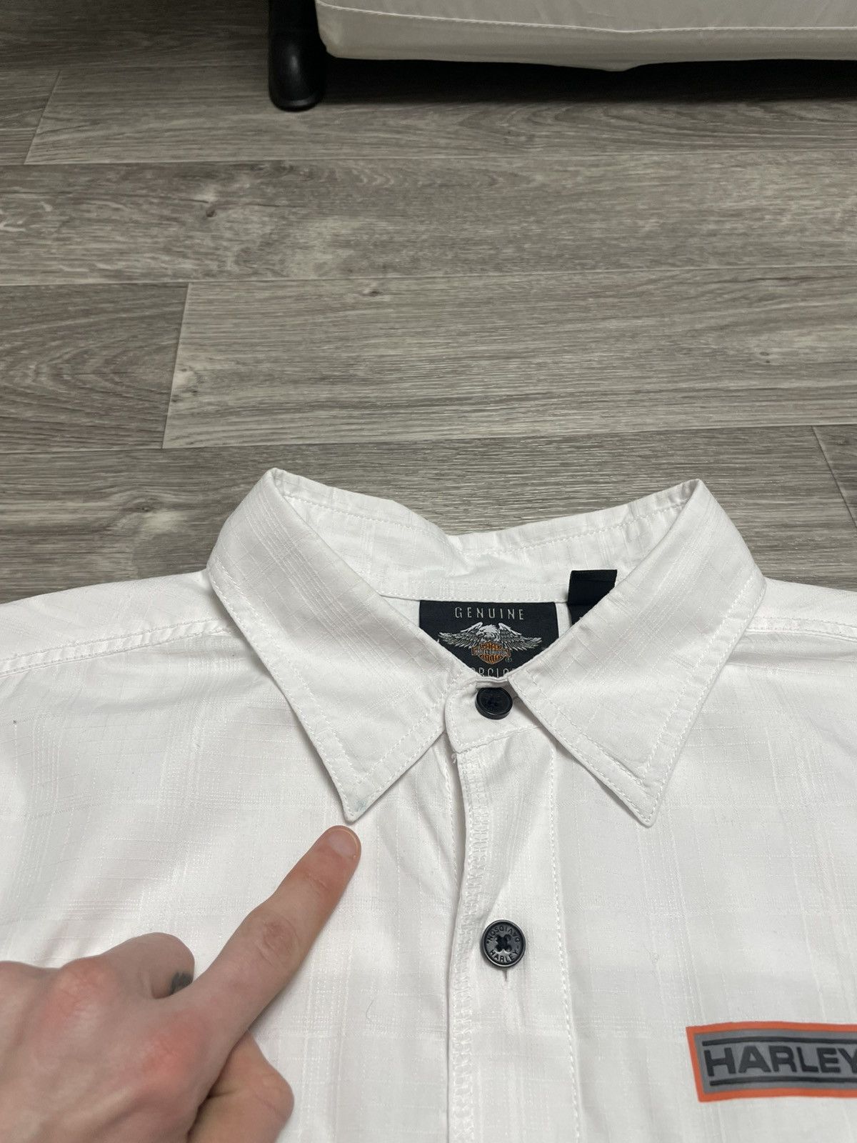 Harley Davidson Vintage Harley Davidson White Short Sleeve Shirt Button Up Size US L / EU 52-54 / 3 - 9 Thumbnail