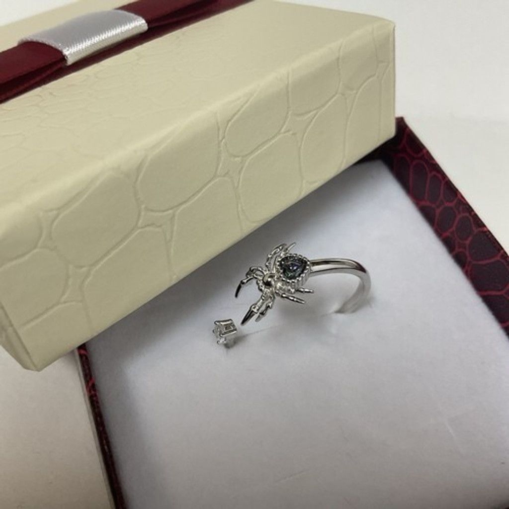 The Unbranded Brand NWT Halloween Ring 925 Sterling SilverSpider Adjustable Ring Size ONE SIZE - 9 Thumbnail