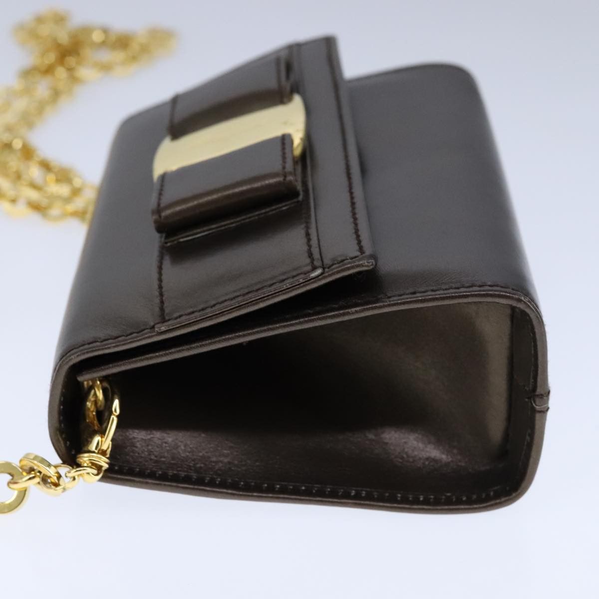 Salvatore Ferragamo Salvatore Ferragamo Vala Chain Shoulder Bag Leather Brown Size ONE SIZE - 3 Thumbnail