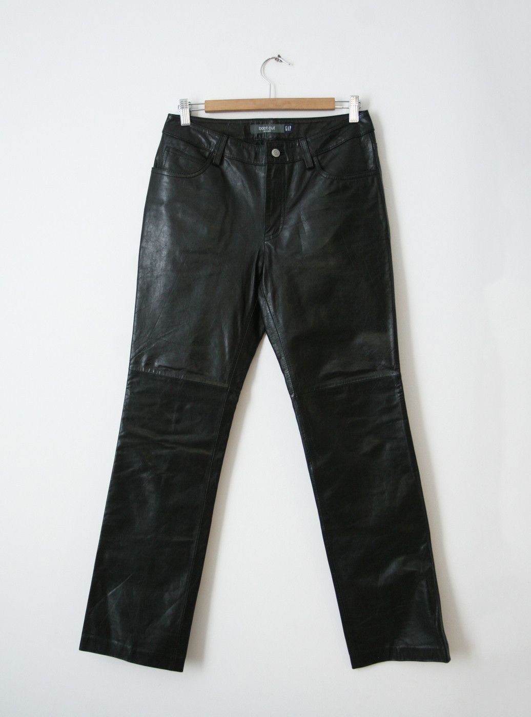 Image of Archival Clothing x Gap Vintage Gap Boot Cut Natural Leather Black Pants Ye Yeezy, Men's (Size 30)