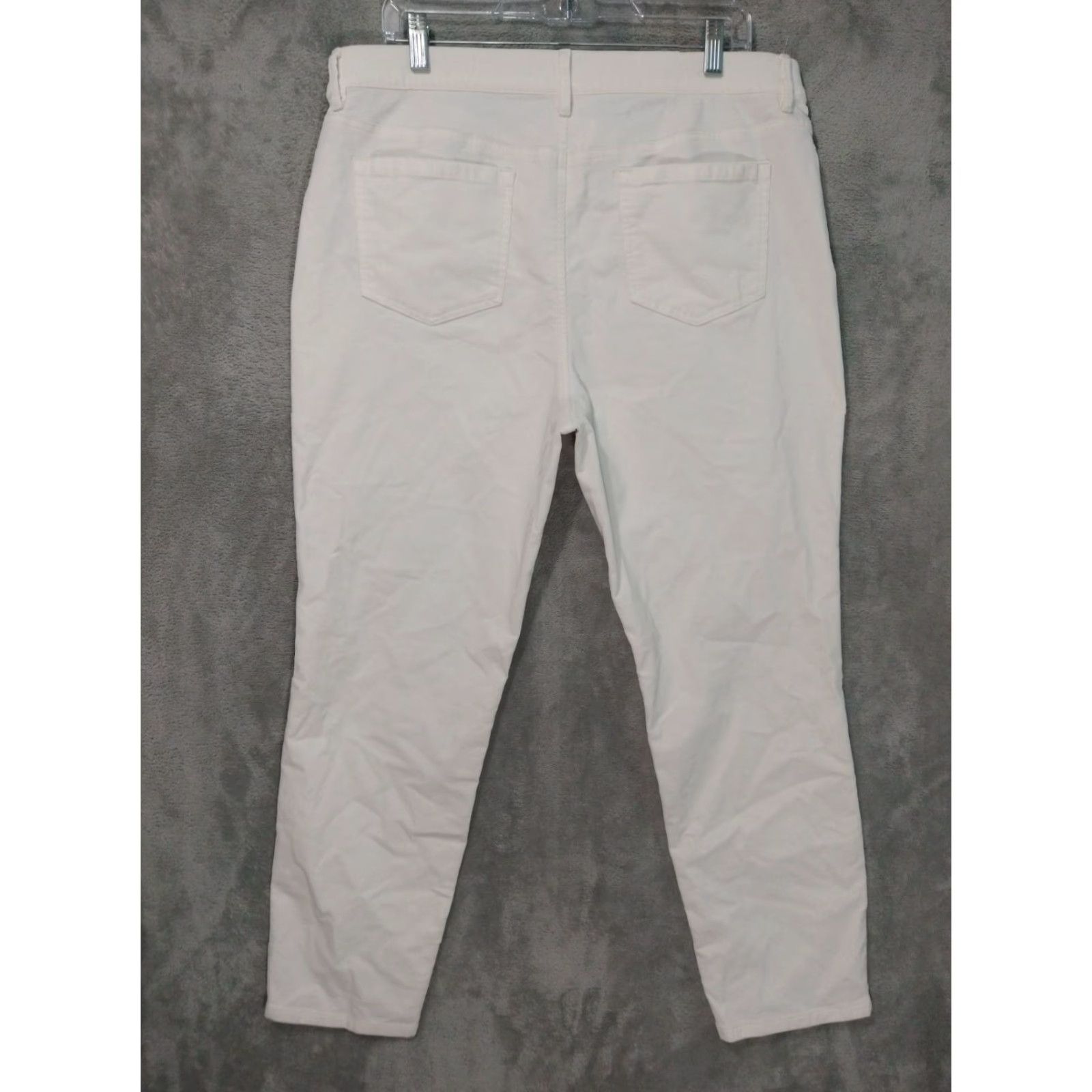 J. Jill J Jill Pants Womens Large White Corduroy Skinny High Rise Stretch Ankle Wide Inseam 28.5 in Casual Travel Regular Womens Size 36" / US 14 / IT 50 - 2 Thumbnail