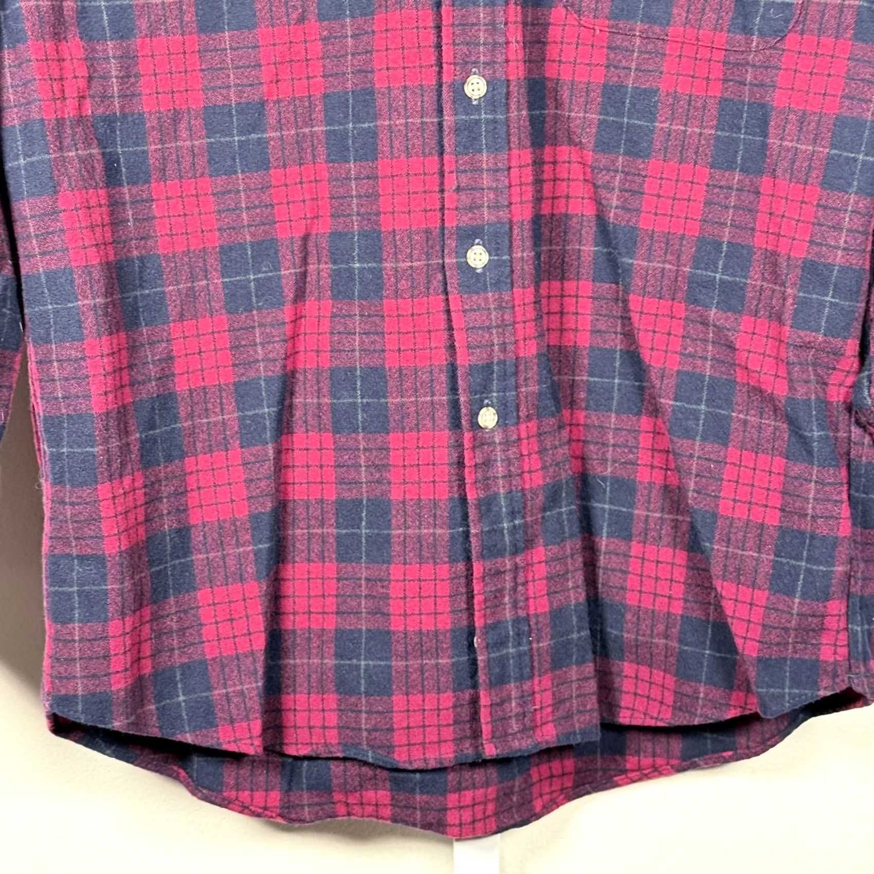 Pendleton Pendleton Button-Down Shirt Red/Blue Plaid Pure Virgin Wool USA Made - Medium Size US M / EU 48-50 / 2 - 3 Thumbnail