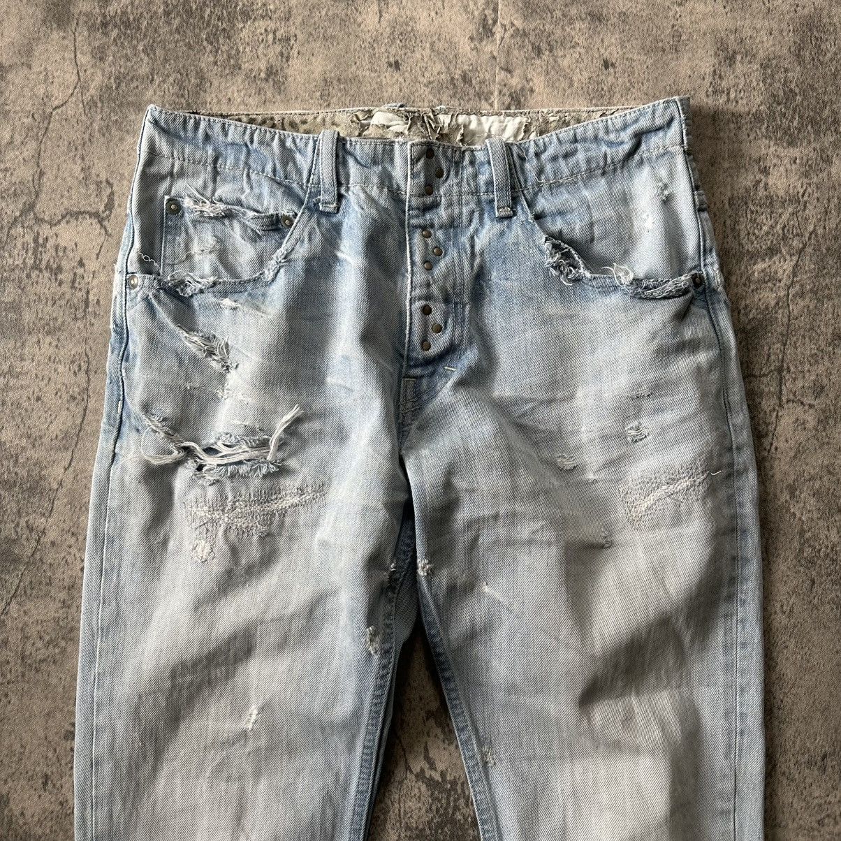 Isamu Katayama Backlash Isamu Katayama Backlash ‘Leather Repair’ Distressed Denim Size US 31 - 3 Thumbnail