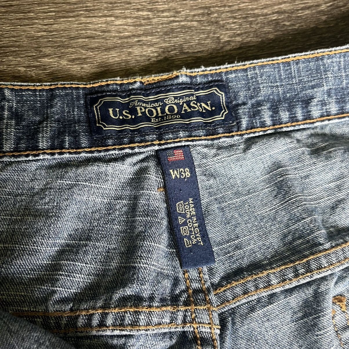 U.S. Polo Assn. Vintage 2000s US Polo Assn Flag Carpenter Denim Jean Shorts Size US 38 / EU 54 - 8 Thumbnail