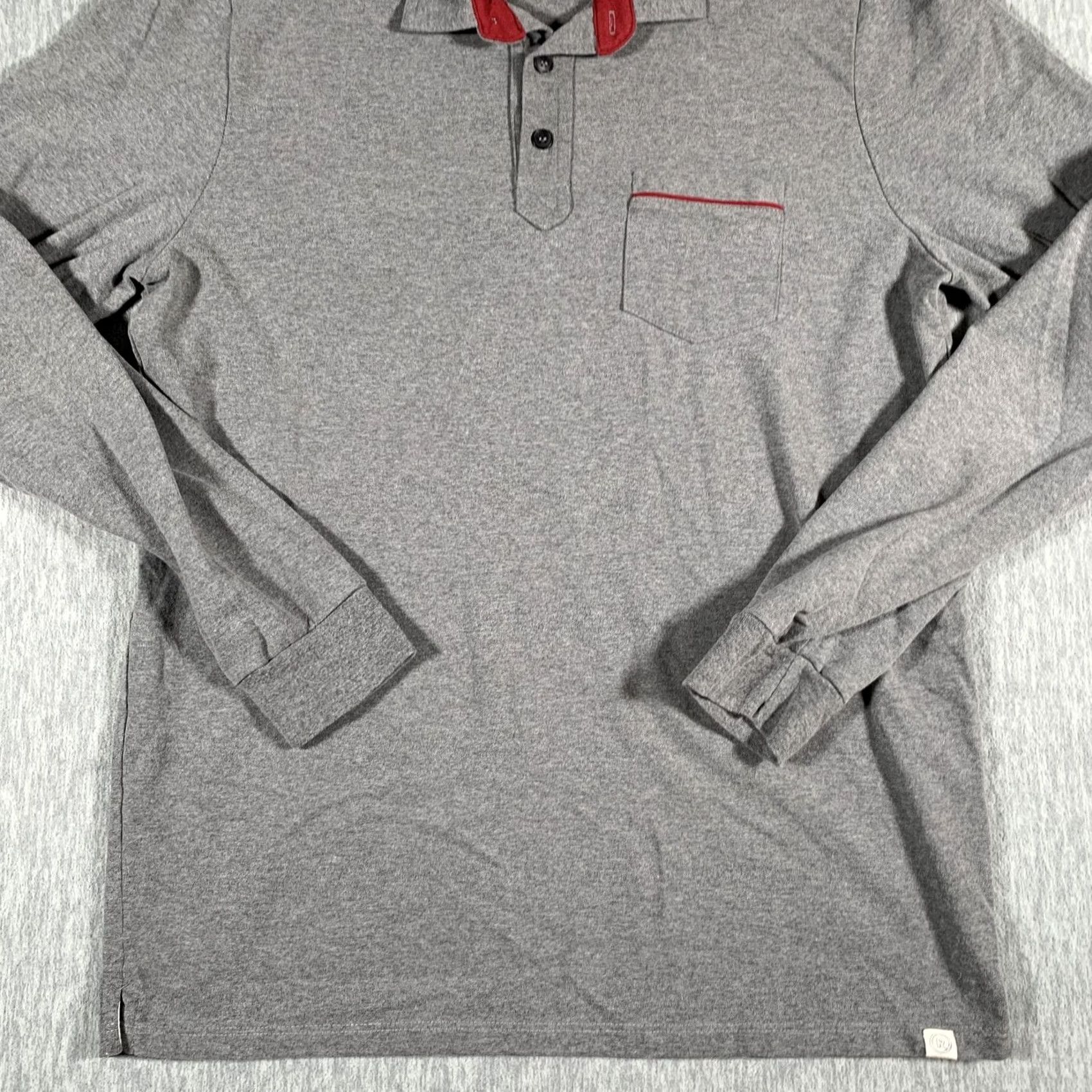 Marine Layer VINTAGE Marine Layer Re-Spun Polo Shirt Mens Large Gray Long Sleeve Pocket Casual Size US L / EU 52-54 / 3 - 3 Thumbnail