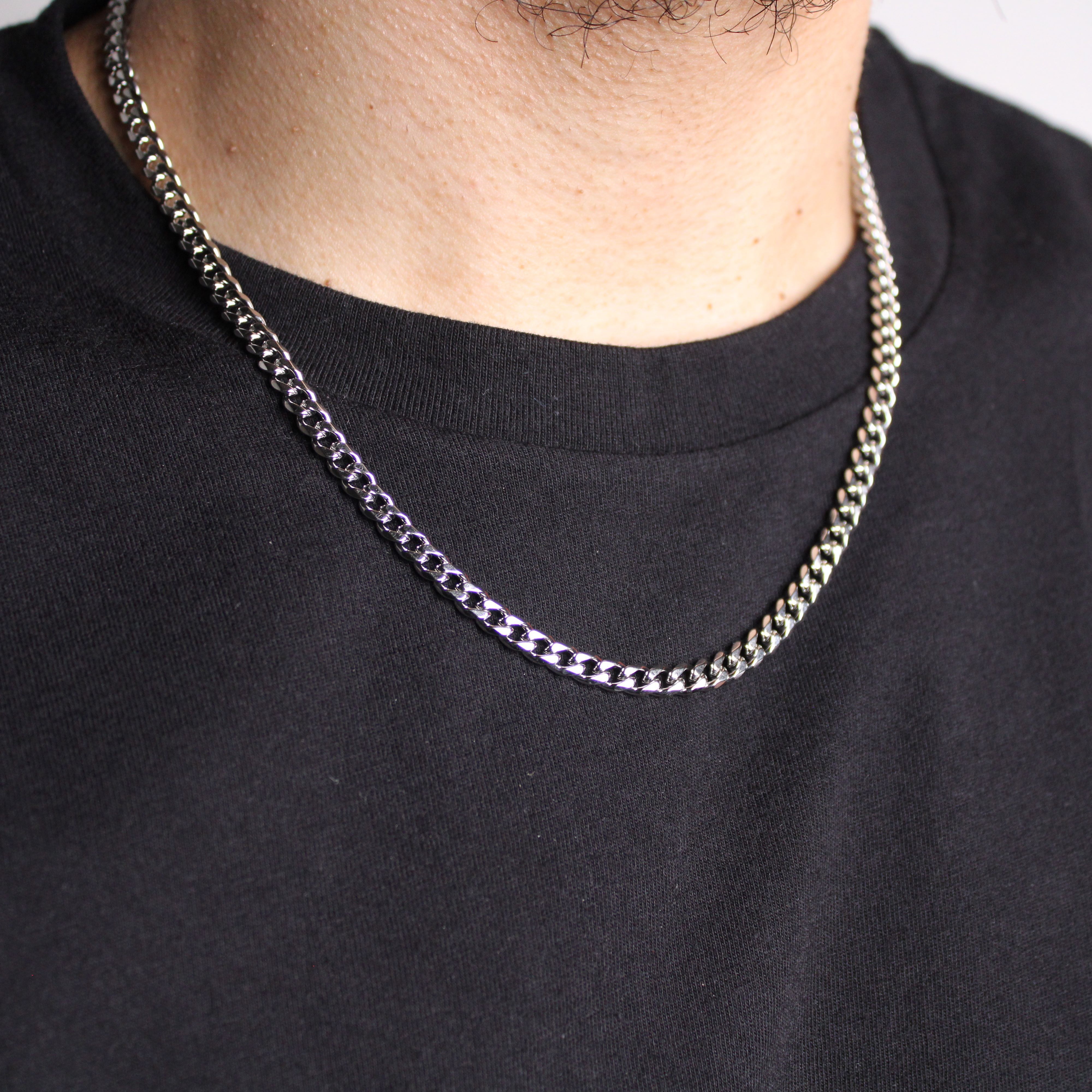 Other Silver 5mm Cuban Link Chain 18" - 24" Size ONE SIZE - 3 Thumbnail