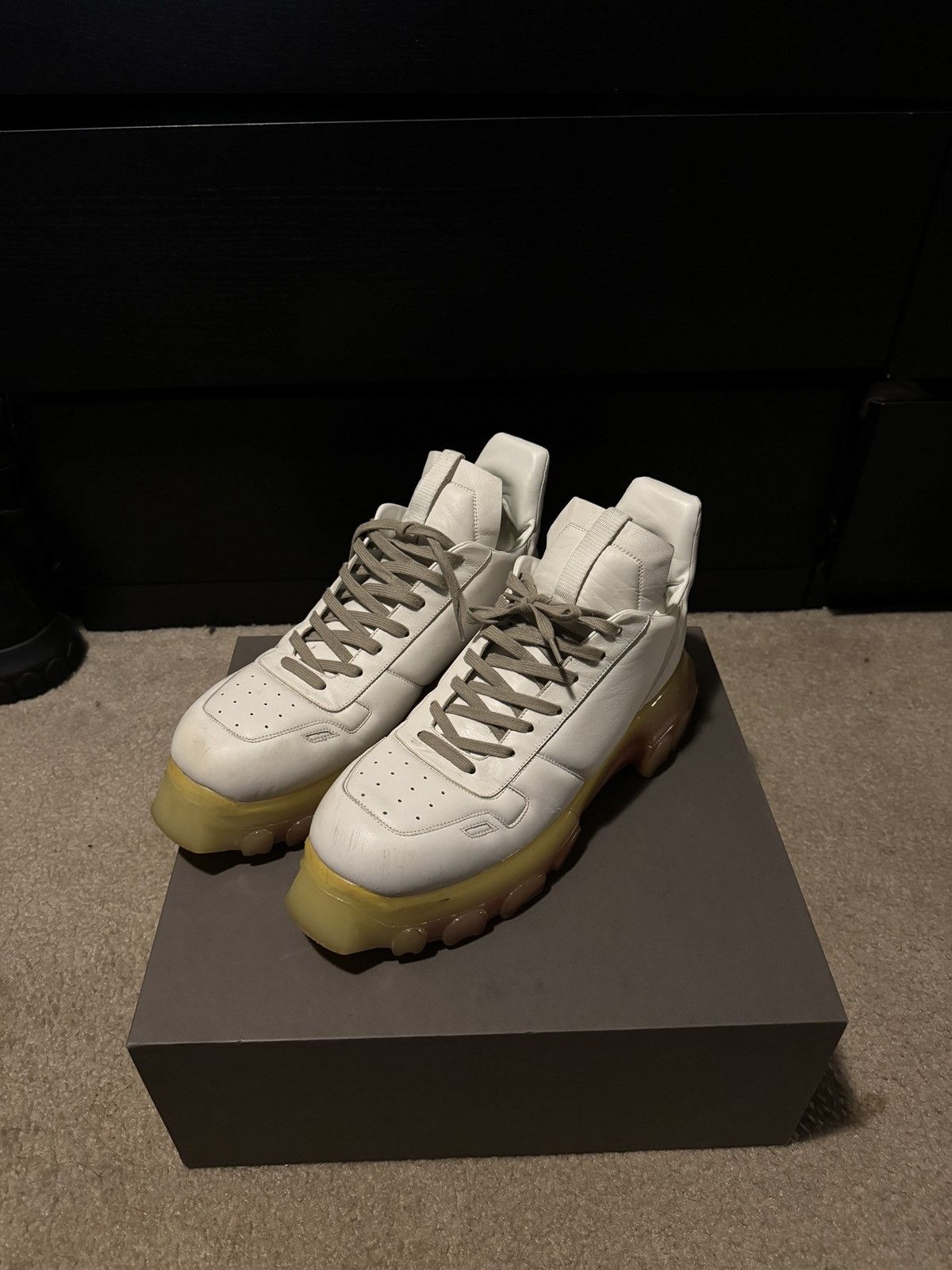 Rick Owens White Maximal Tractor Sneaker Size US 12 / EU 45 - 1 Thumbnail
