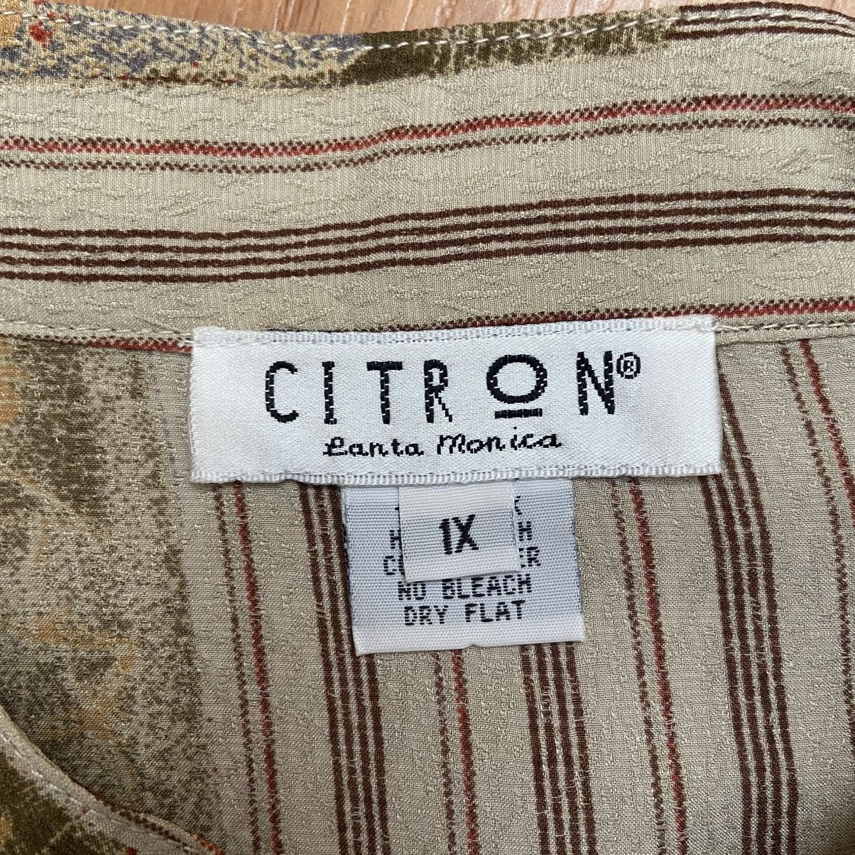 Vintage Vintage Citron Women’s Floral 100% Silk Button Up Shirt XL Size XL / US 12-14 / IT 48-50 - 6 Thumbnail