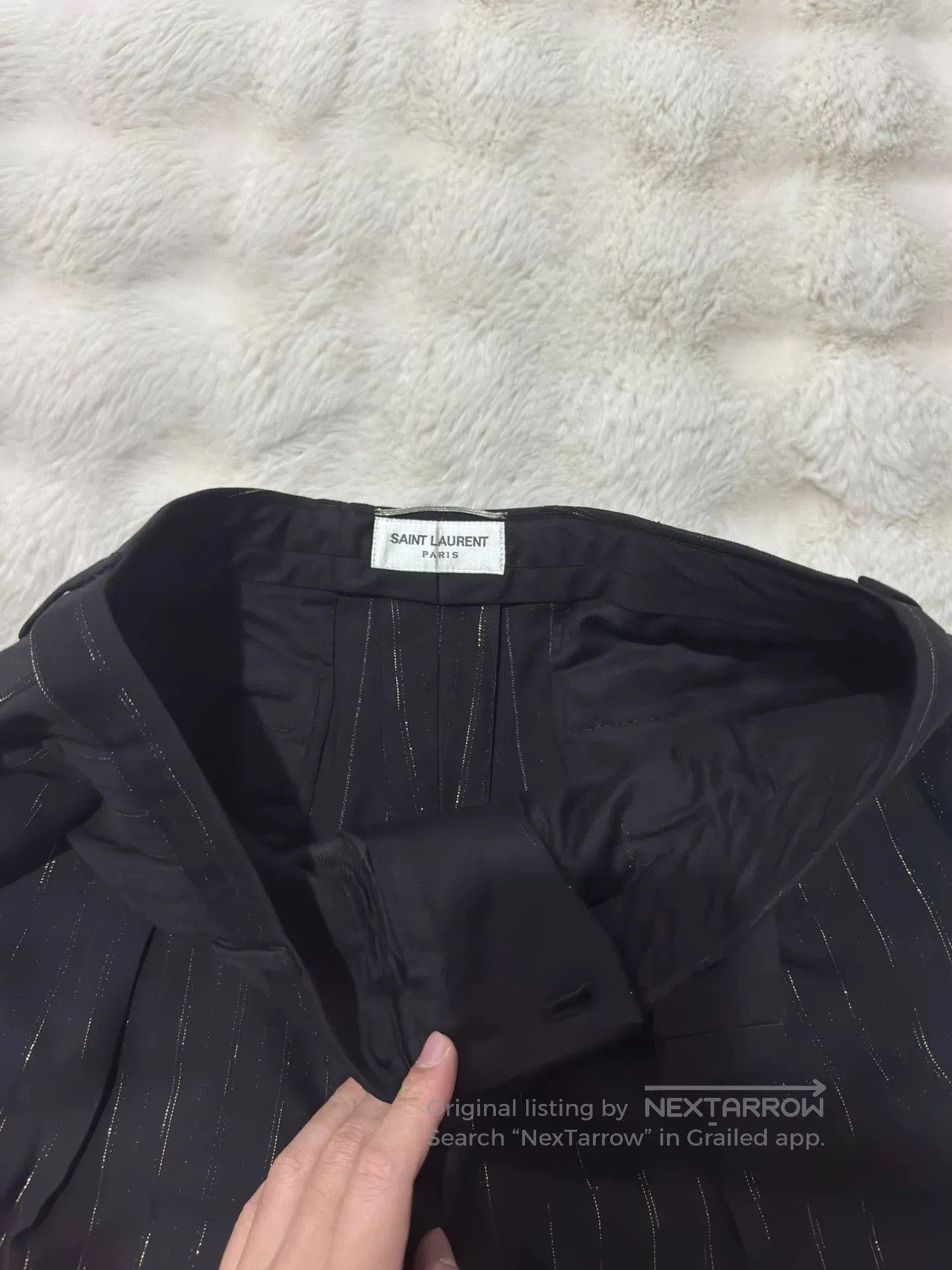 Saint Laurent Paris Saint Laurent Runway Black Gold Trousers. Size US 32 / EU 48 - 5 Thumbnail