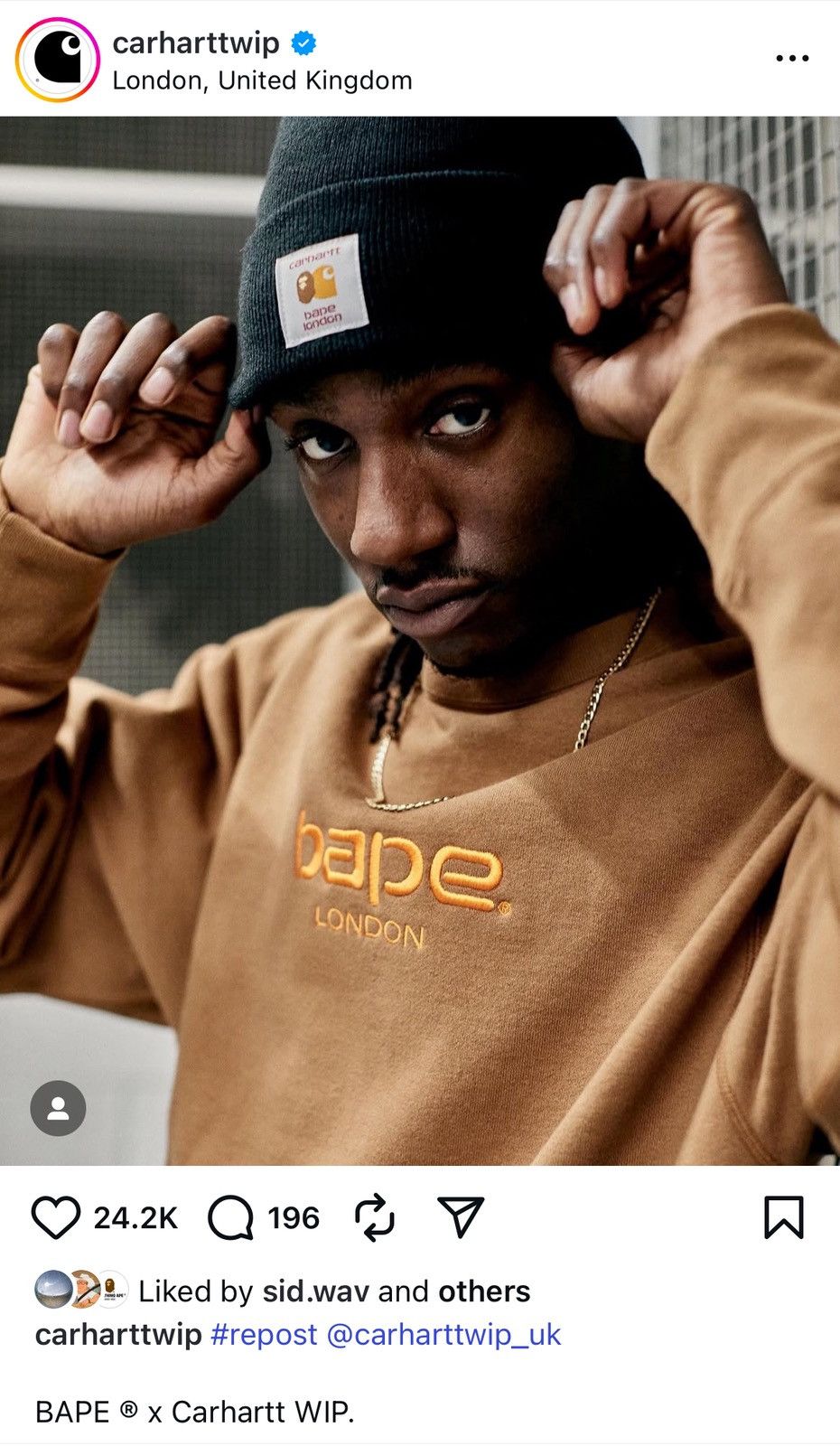 Bape × Carhartt 2021 WORK iN PROGRESS LONDON 0ZX BAPE U.K. EXCLUSiVE WiP Size US XXL / EU 58 / 5 - 23 Thumbnail
