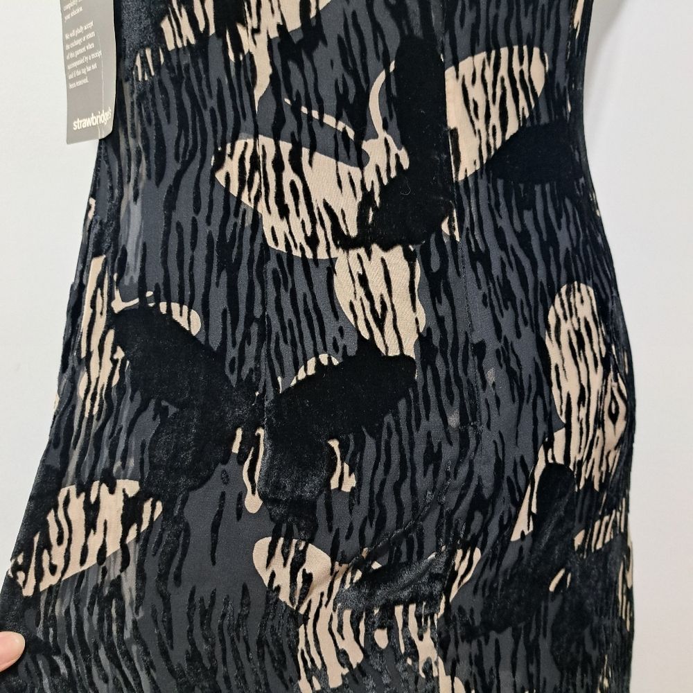 Other Vintage Tessuto Velvet Butterfly Print Silk Blend A Line Dre Size M / US 6-8 / IT 42-44 - 10 Thumbnail