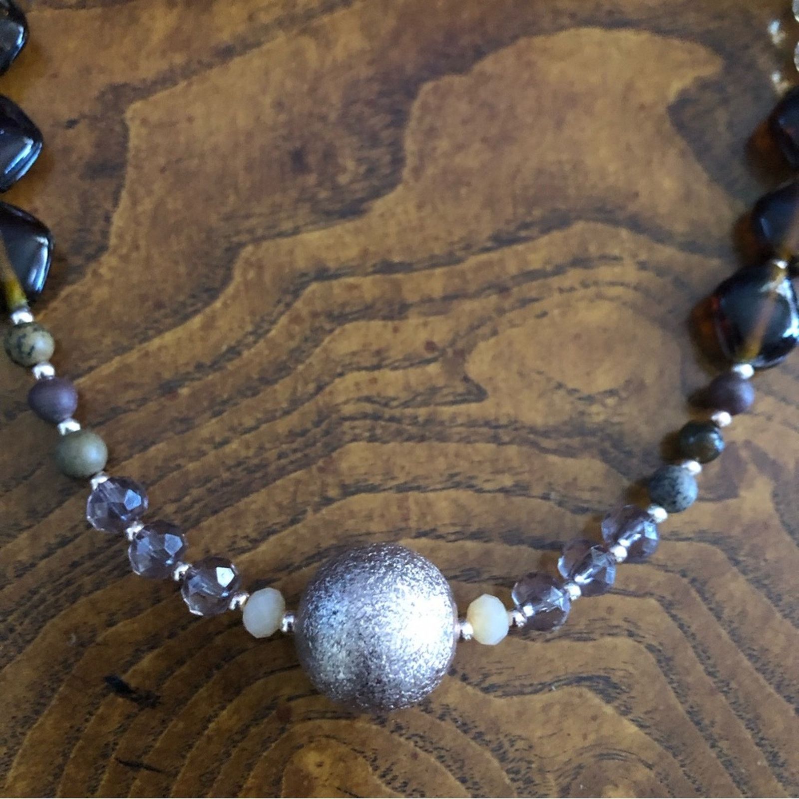 Handmade Handcrafted recycled vintage genuine stone necklace Size ONE SIZE - 8 Thumbnail