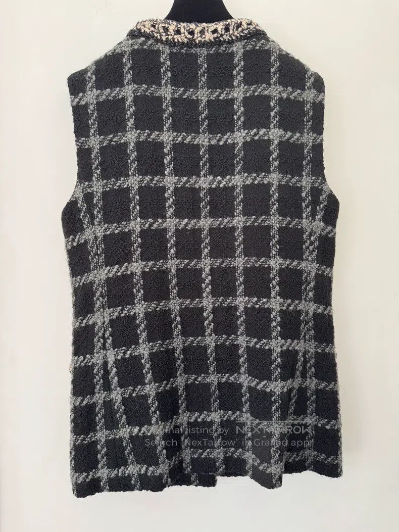 Chanel Chanel Black and gray plaid four-pocket tweed long vest Size XS / US 0-2 / IT 36-38 - 2 Thumbnail