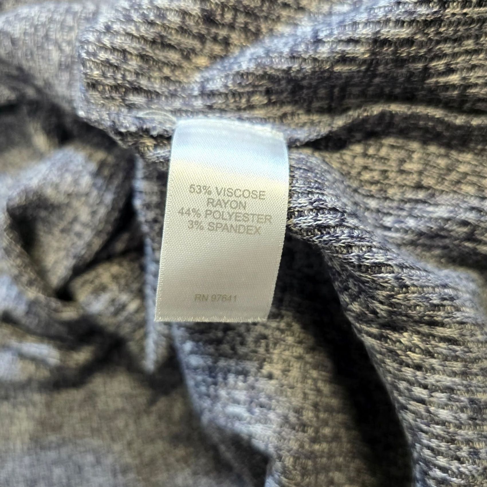 J. Jill J. Jill Shirt Women Medium Blue Thermal Cowl Neck Textured Knit Casual Lounge Size M / US 6-8 / IT 42-44 - 7 Thumbnail