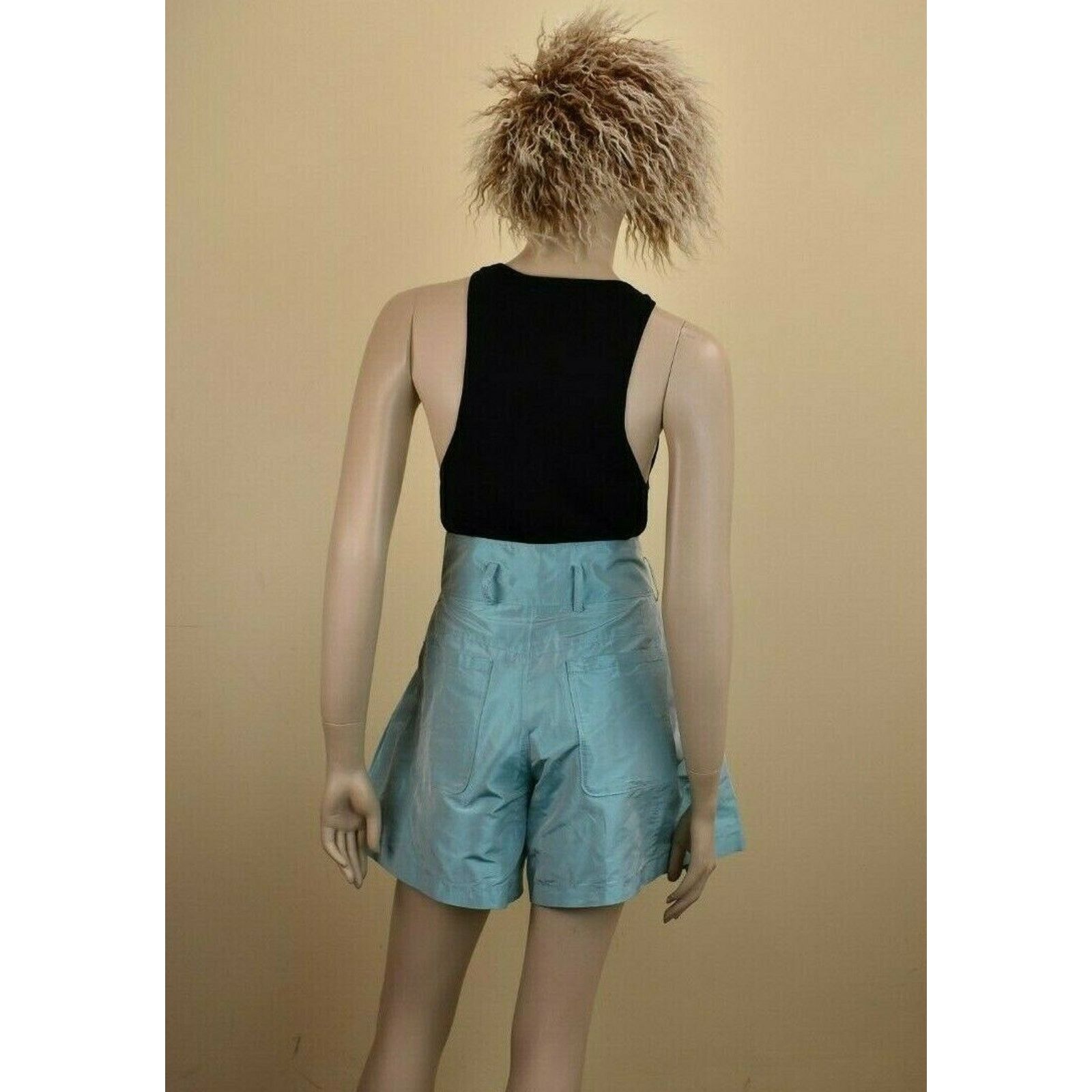 Balenciaga BALENCIAGA TURQUOISE SILK BERMUDA SHORTS SKIRT 36 $895 ITALY Size 36" / US 14 / IT 50 - 4 Thumbnail