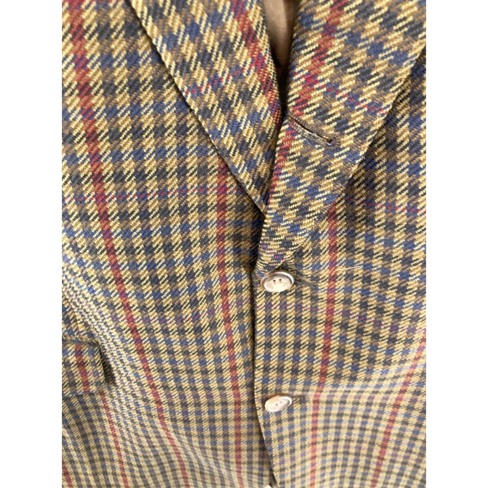 Vintage VINTAGE Hield Brothers Sport Coat Mens Brown Plaid Wool Jacket Size 43 Italian Made Classic Fit Size US XS / EU 42 / 0 - 7 Thumbnail