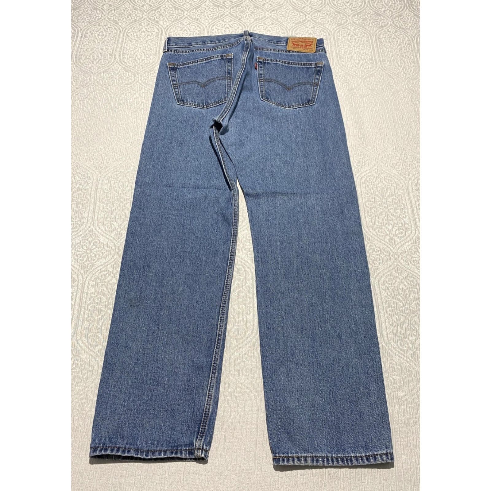 Levi's Levi's Jeans Mens 36x32 Blue Denim 100% Cotton Straight Leg Five Pocket Classic Size US 36 / EU 52 - 2 Thumbnail