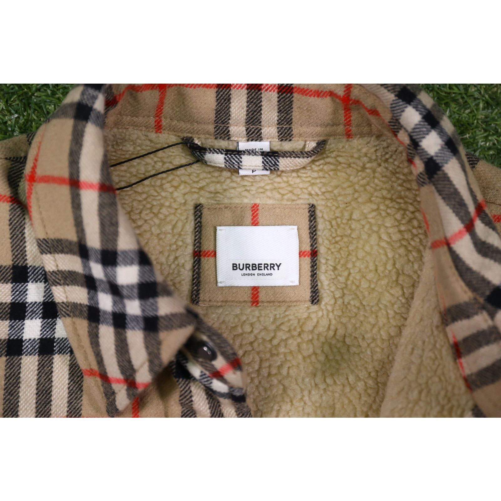 Burberry Calmore Wool Check Shirt Jacket Archive Beige SZ S